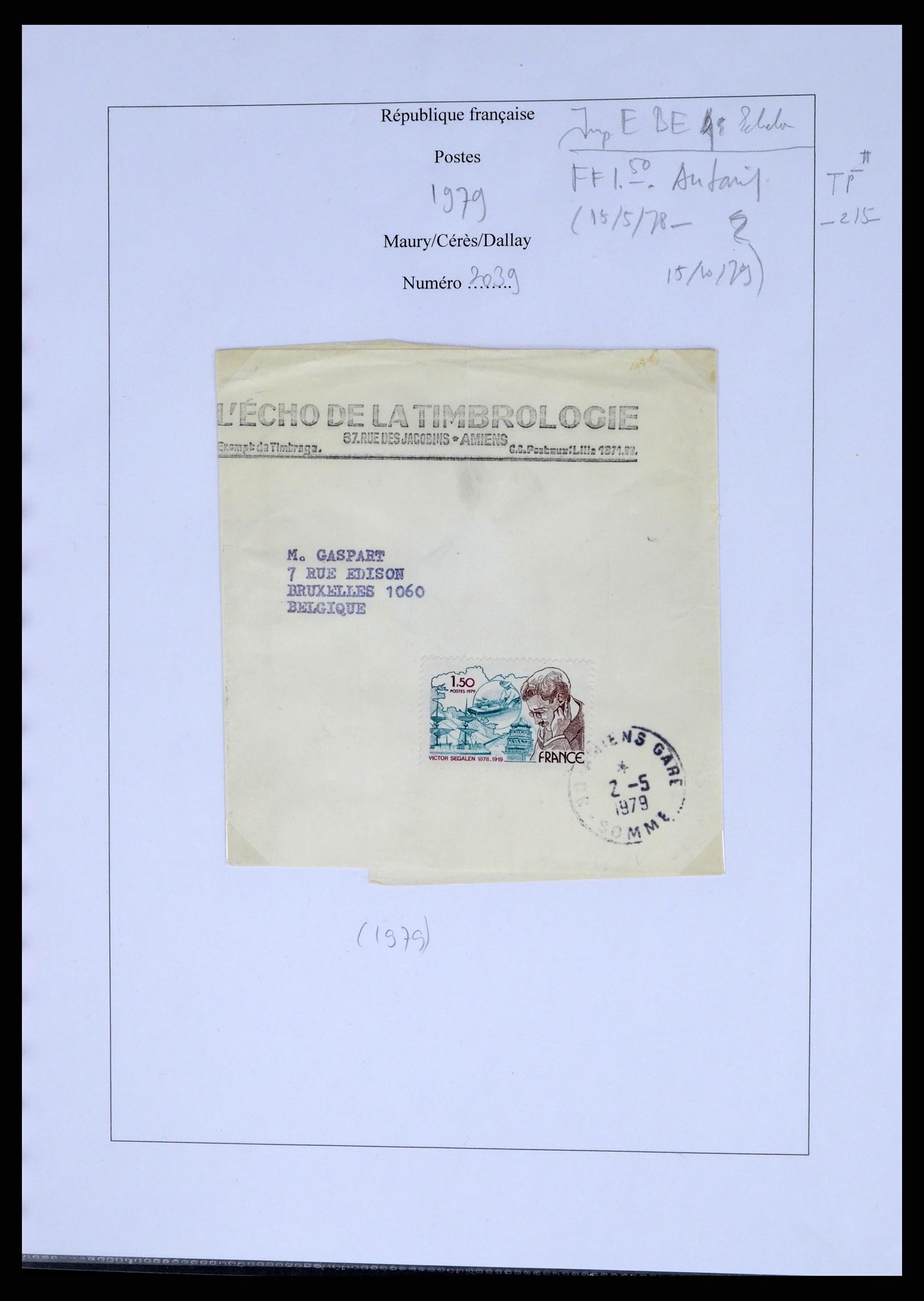 37492 257 - Postzegelverzameling 37492 Frankrijk back of the book en poststukken 