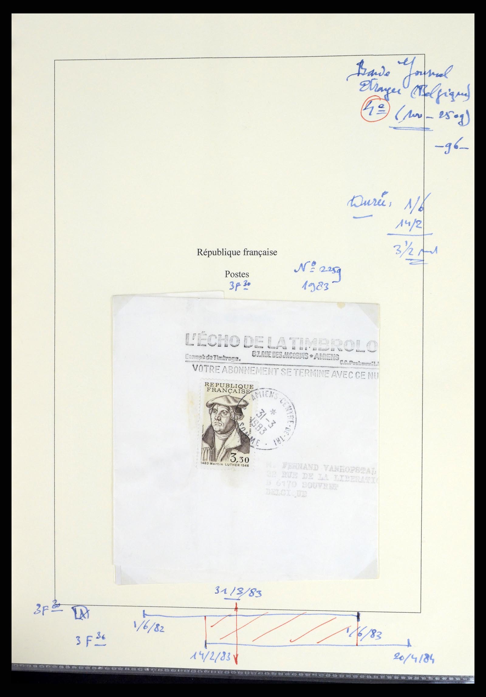 37492 259 - Postzegelverzameling 37492 Frankrijk back of the book en poststukken 