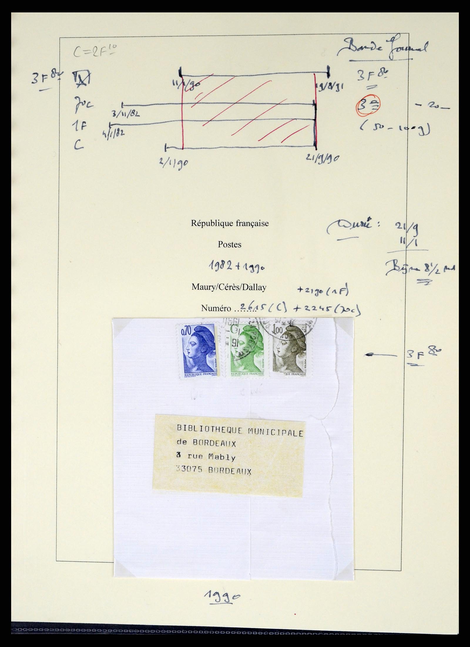 37492 262 - Postzegelverzameling 37492 Frankrijk back of the book en poststukken 