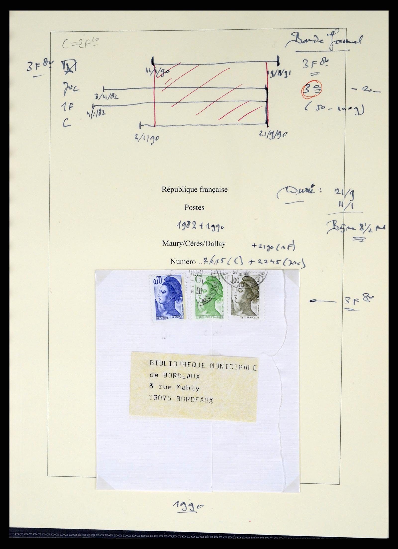 37492 262 - Stamp collection 37492 France back of the book and postal items 1853-202