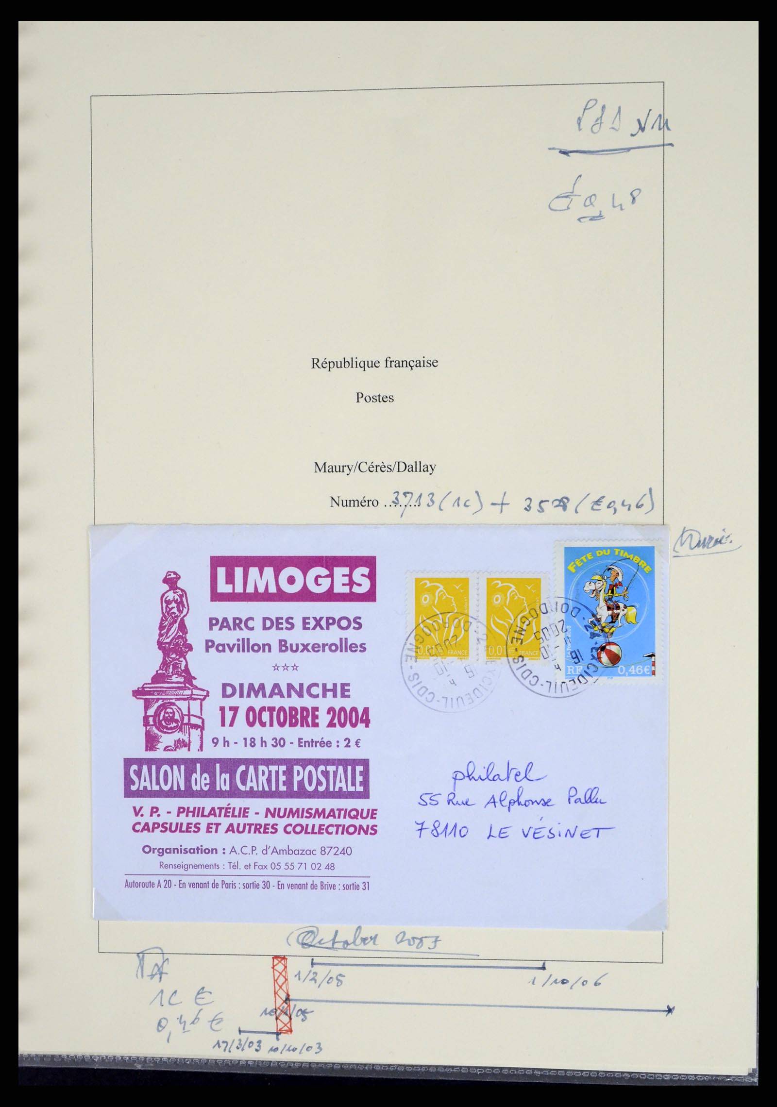 37492 271 - Postzegelverzameling 37492 Frankrijk back of the book en poststukken 