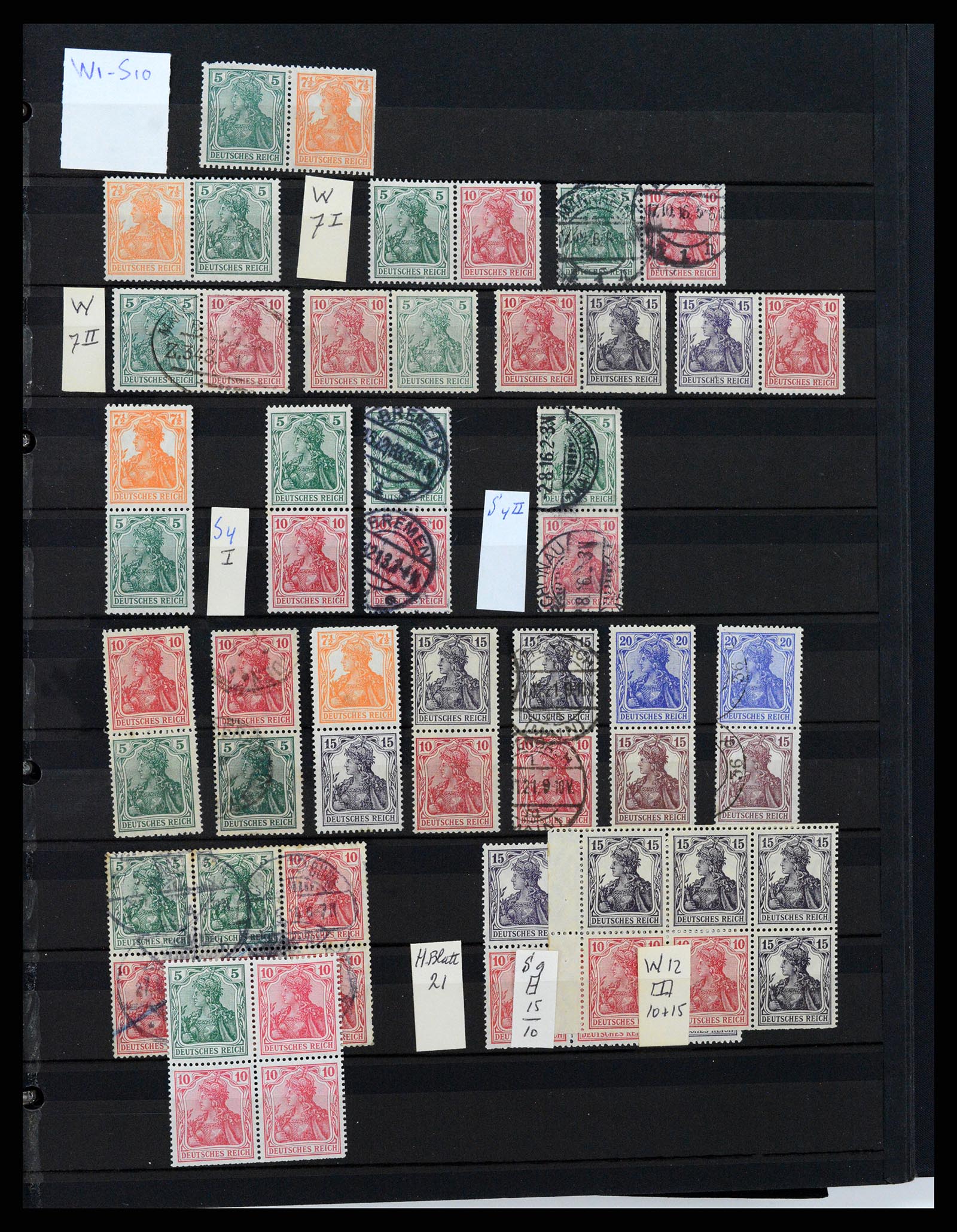 37494 001 - Postzegelverzameling 37494 Duitse Rijk combinaties 1910-1942.