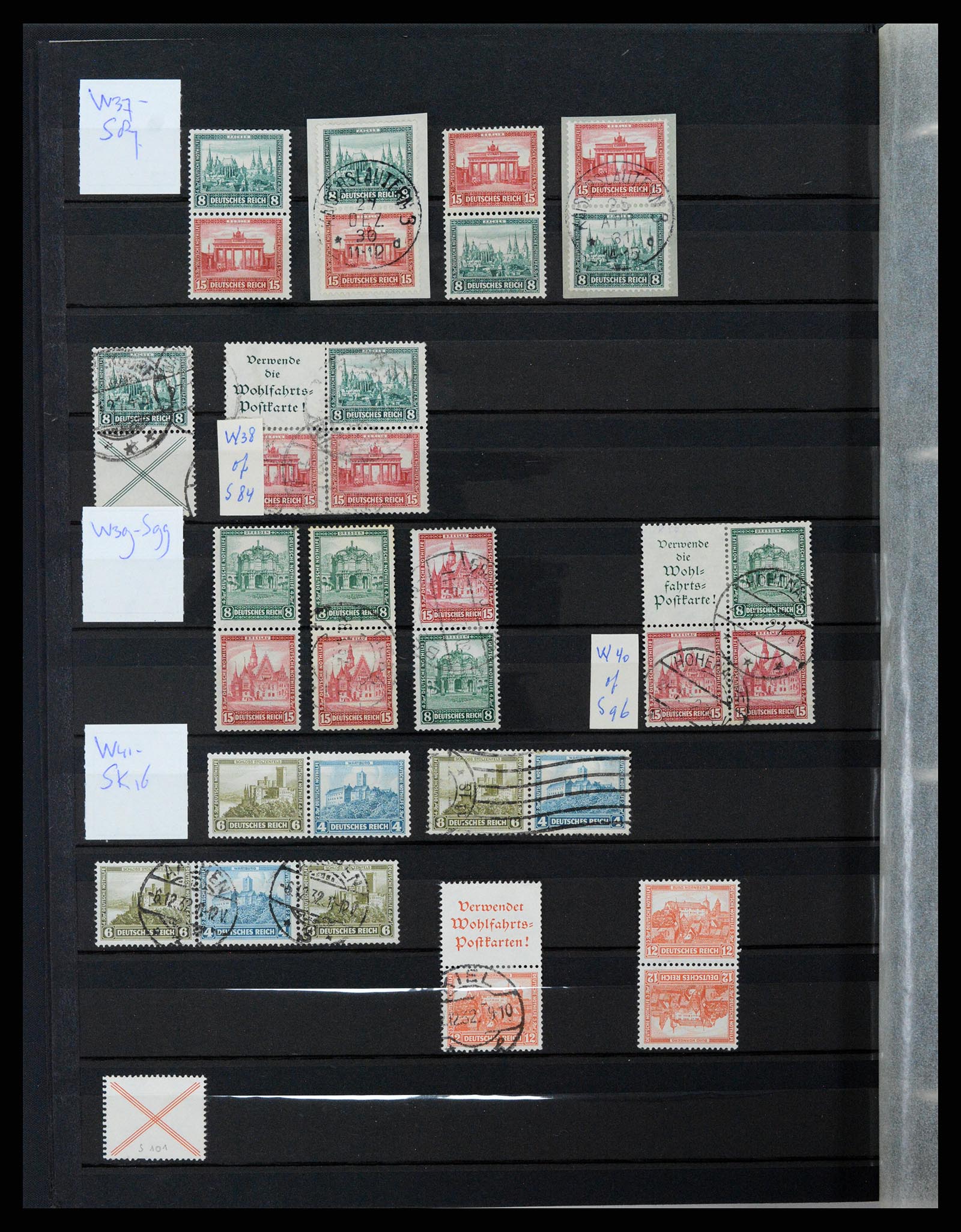 37494 008 - Postzegelverzameling 37494 Duitse Rijk combinaties 1910-1942.