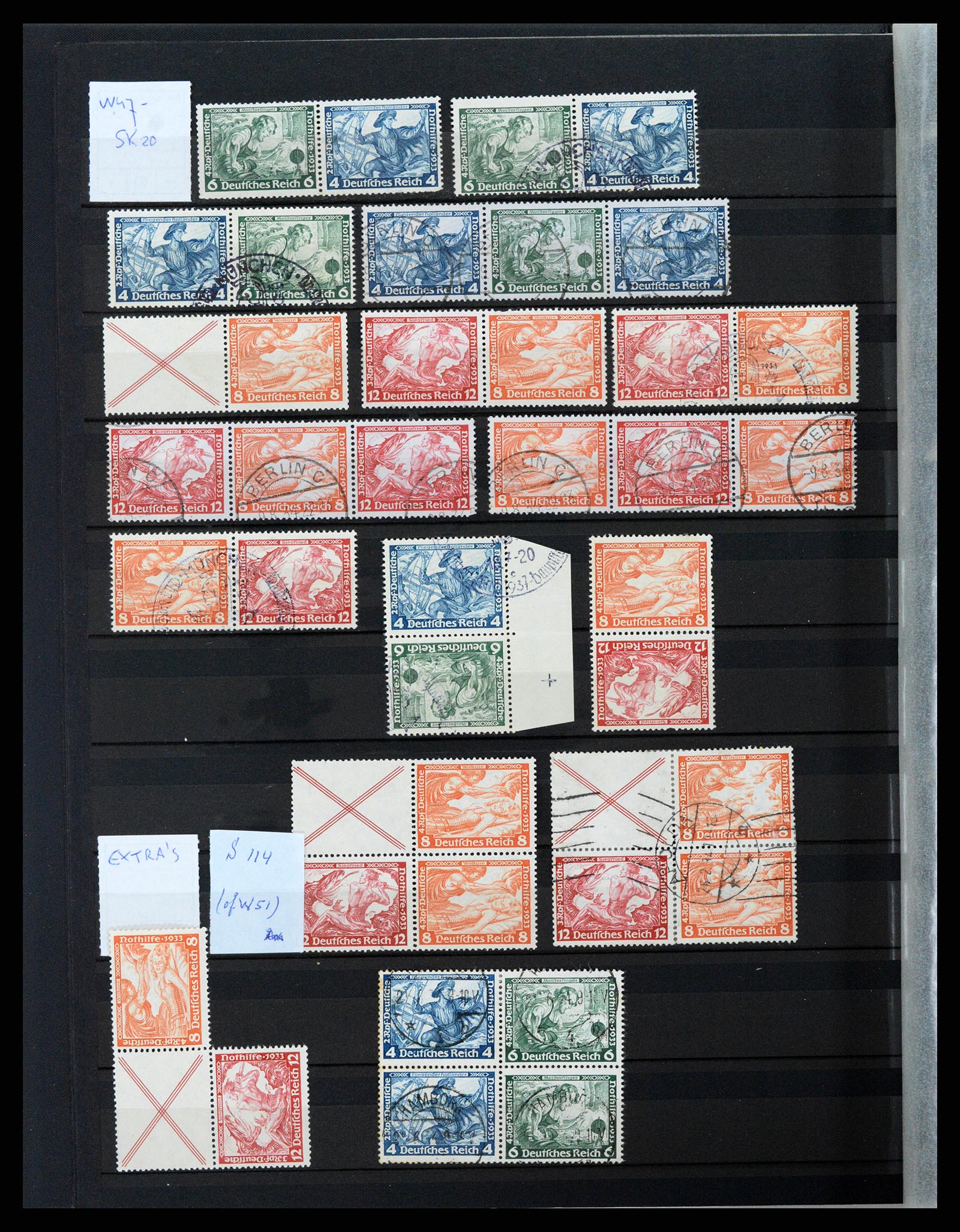 37494 010 - Stamp collection 37494 German Reich combinations 1910-1942.