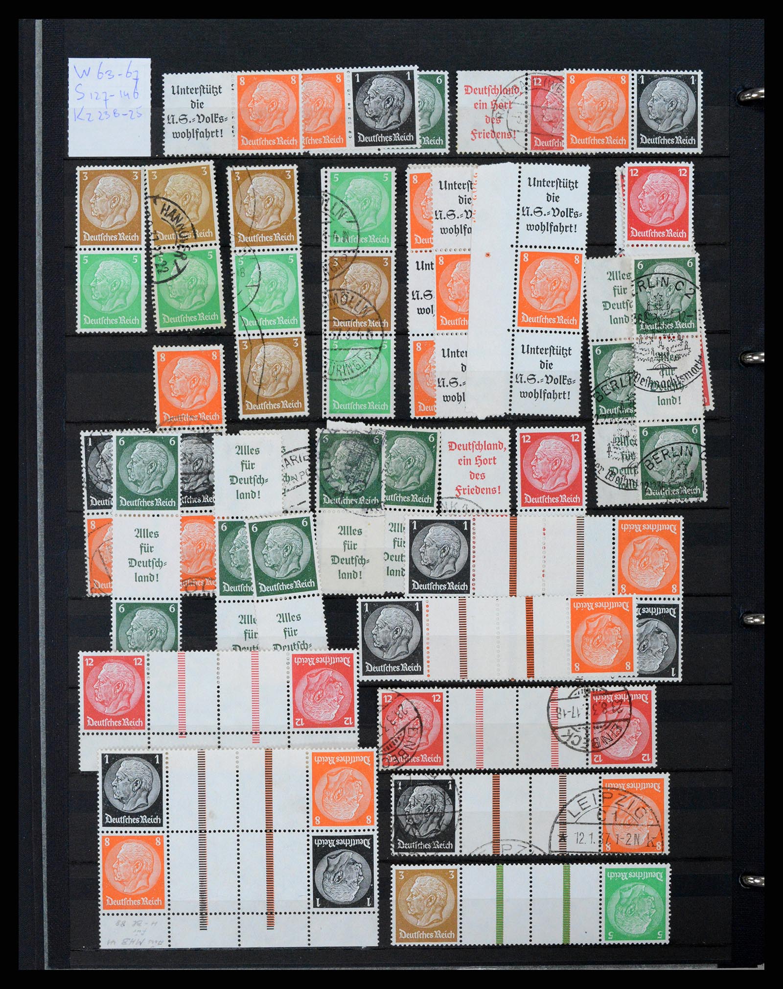 37494 012 - Postzegelverzameling 37494 Duitse Rijk combinaties 1910-1942.
