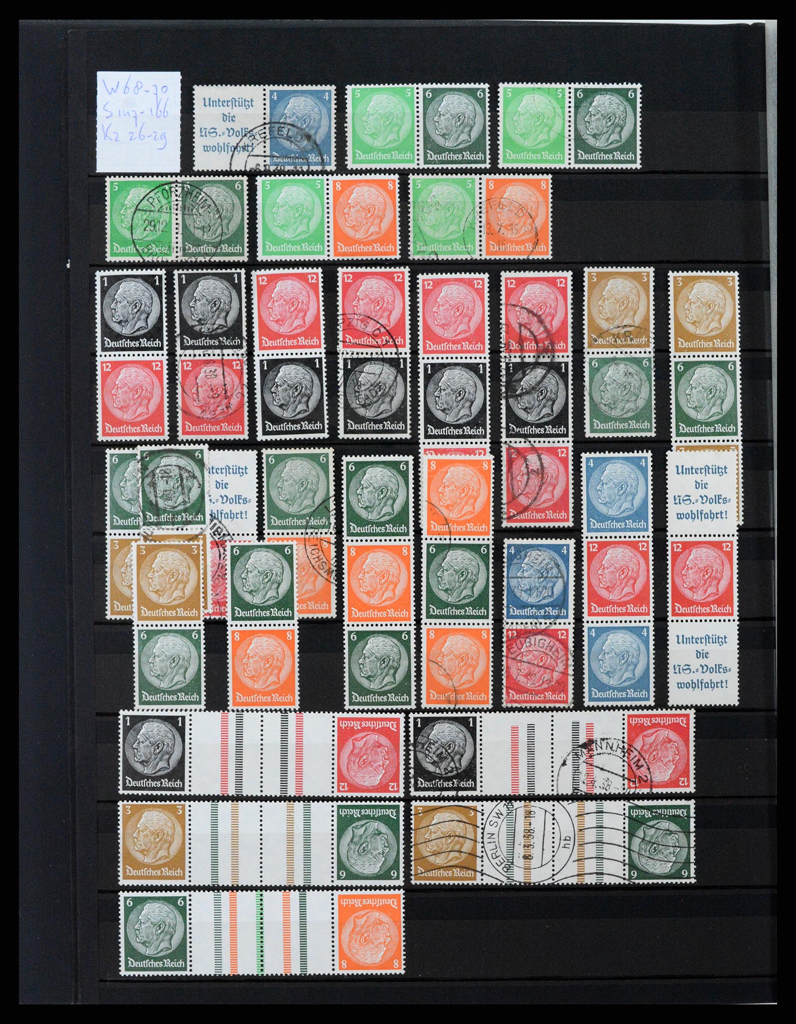 37494 014 - Stamp collection 37494 German Reich combinations 1910-1942.