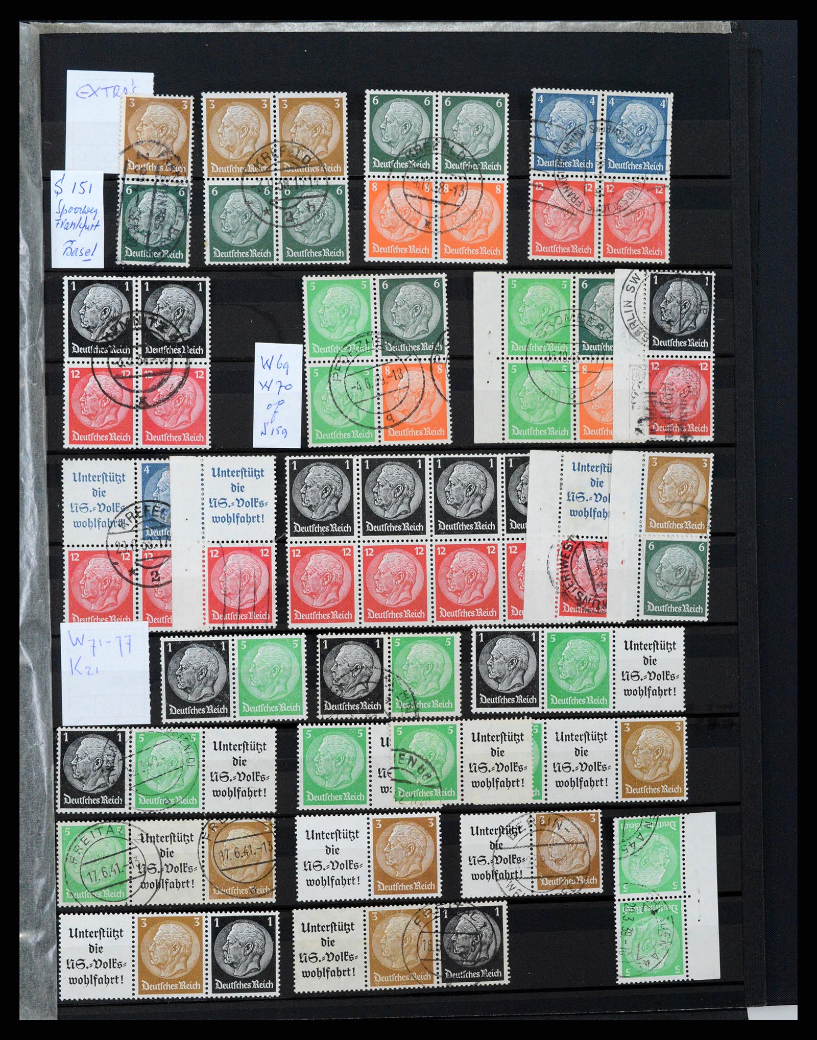 37494 015 - Stamp collection 37494 German Reich combinations 1910-1942.