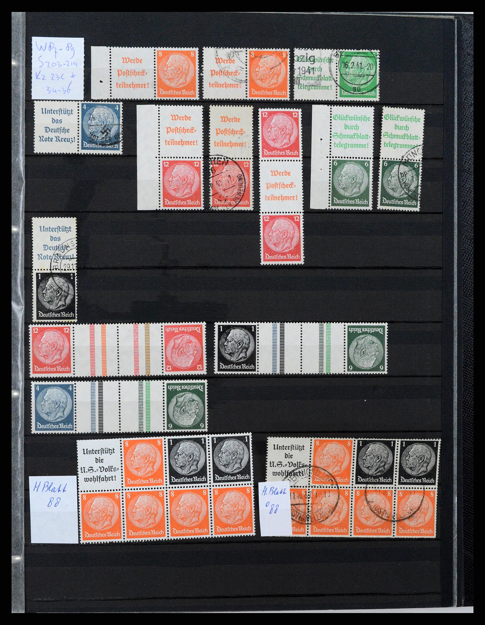 37494 019 - Postzegelverzameling 37494 Duitse Rijk combinaties 1910-1942.