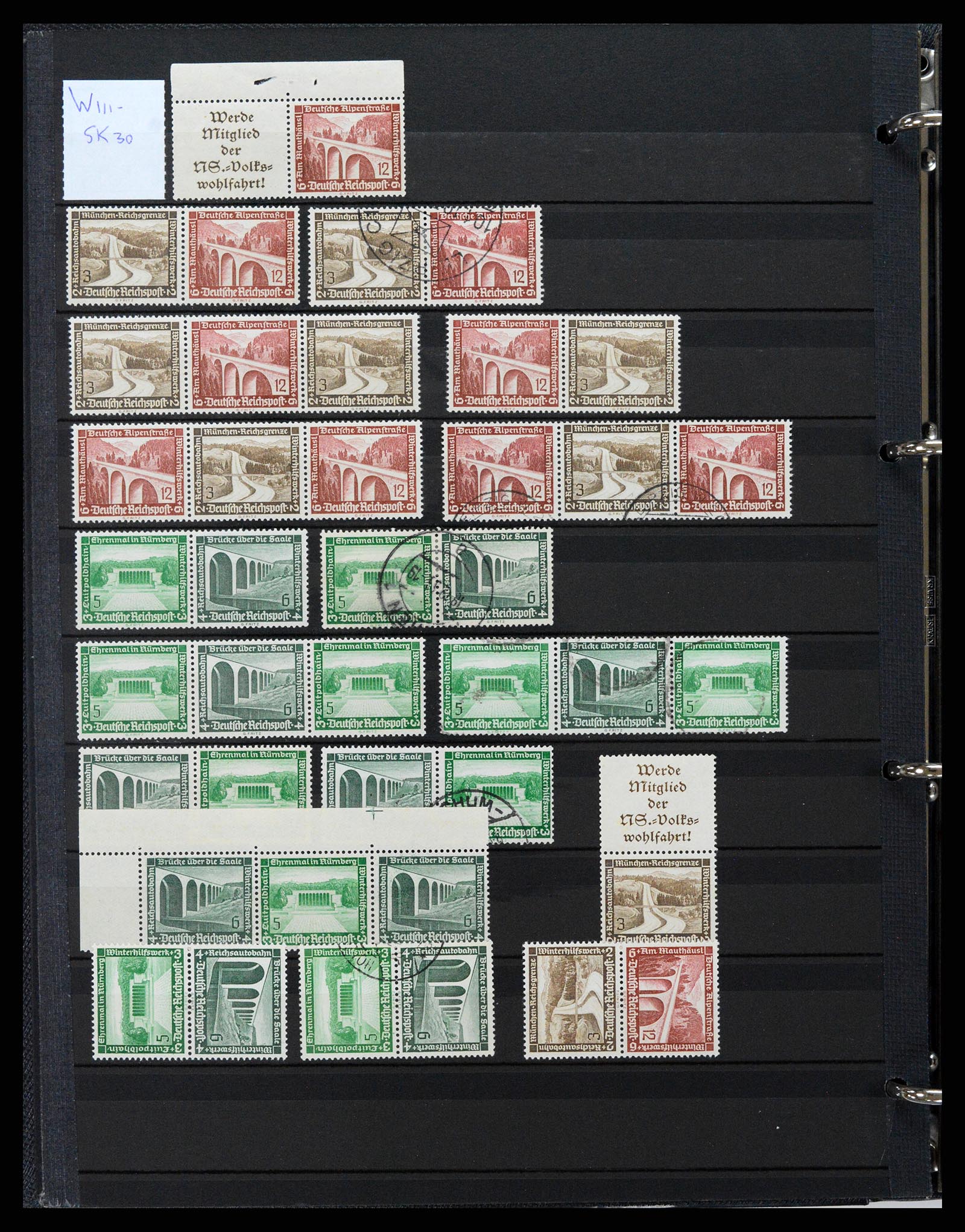 37494 024 - Postzegelverzameling 37494 Duitse Rijk combinaties 1910-1942.