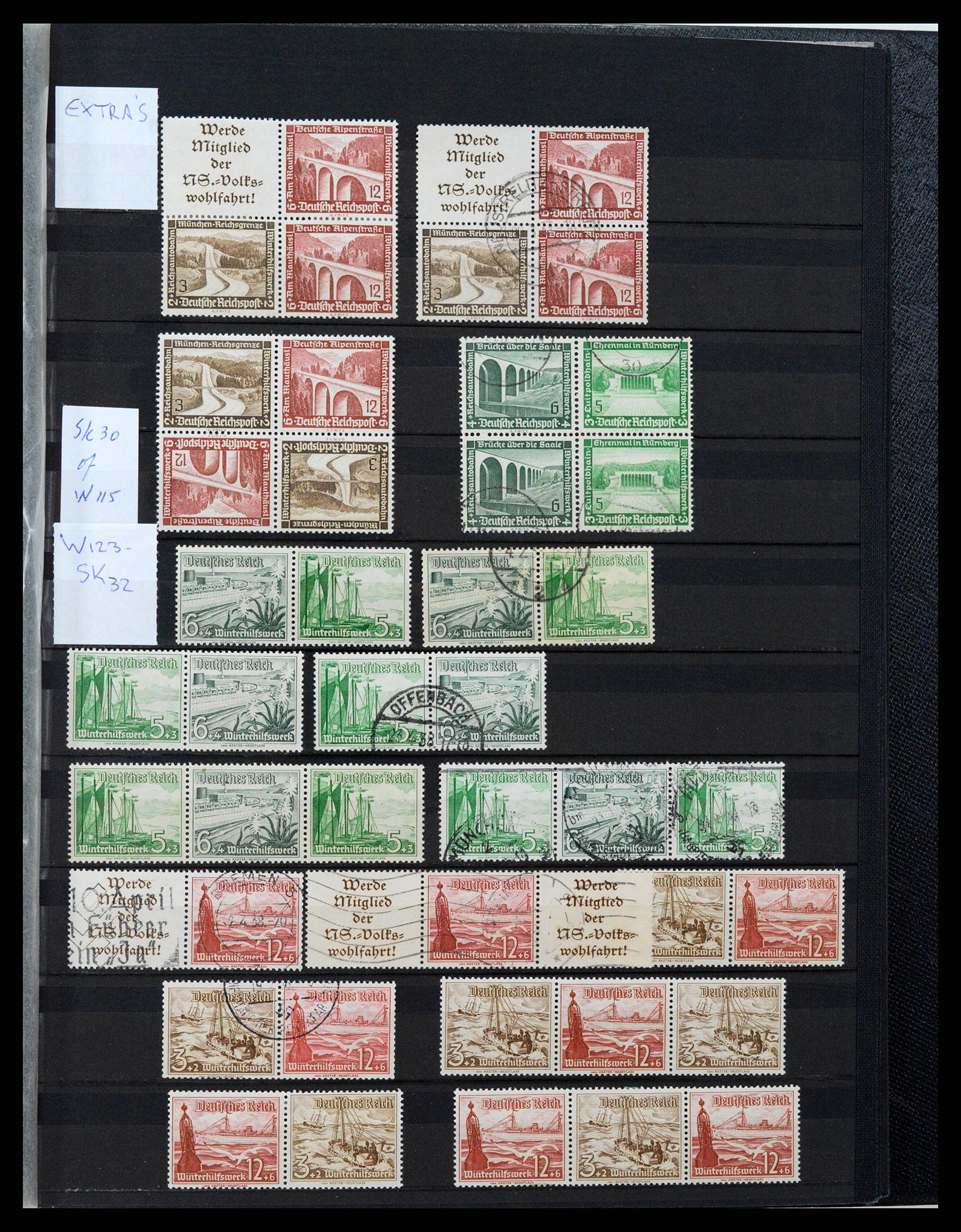 37494 025 - Stamp collection 37494 German Reich combinations 1910-1942.