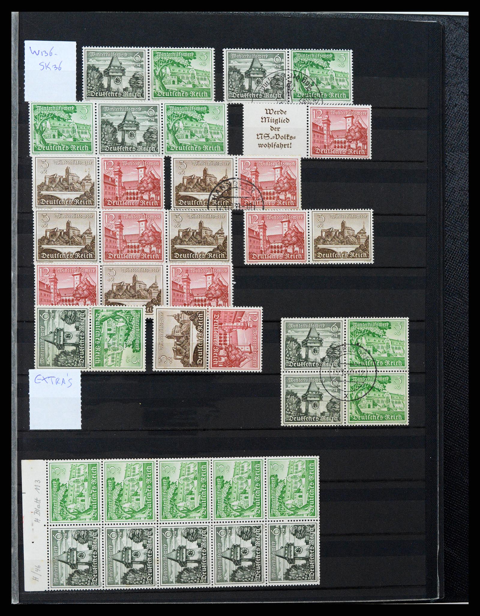 37494 026 - Stamp collection 37494 German Reich combinations 1910-1942.