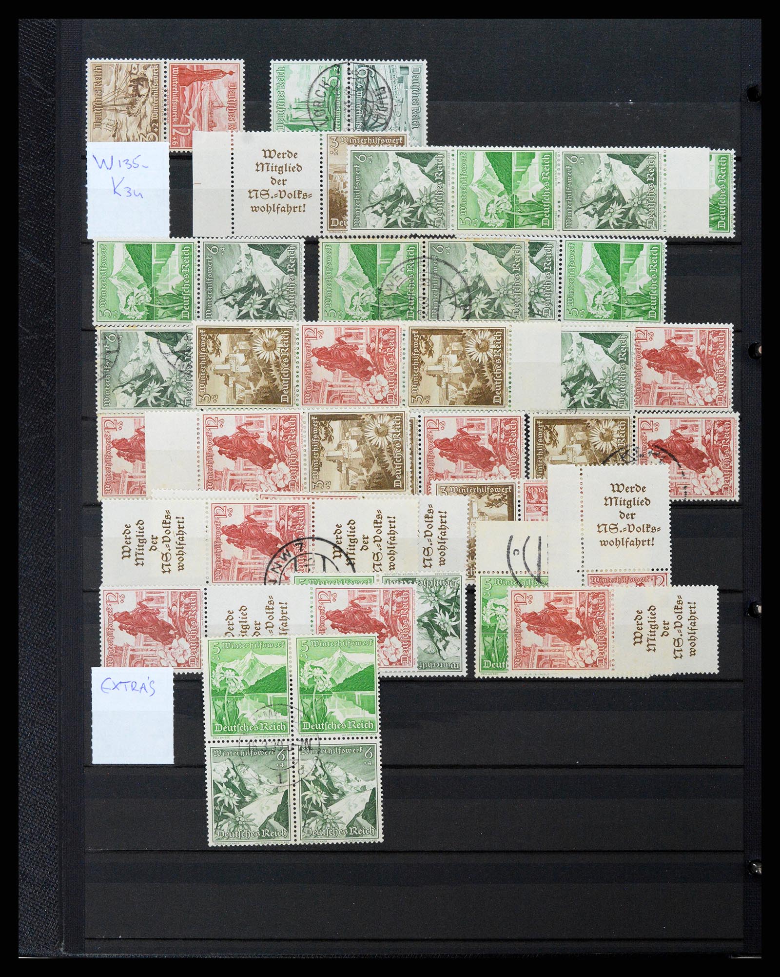 37494 027 - Postzegelverzameling 37494 Duitse Rijk combinaties 1910-1942.