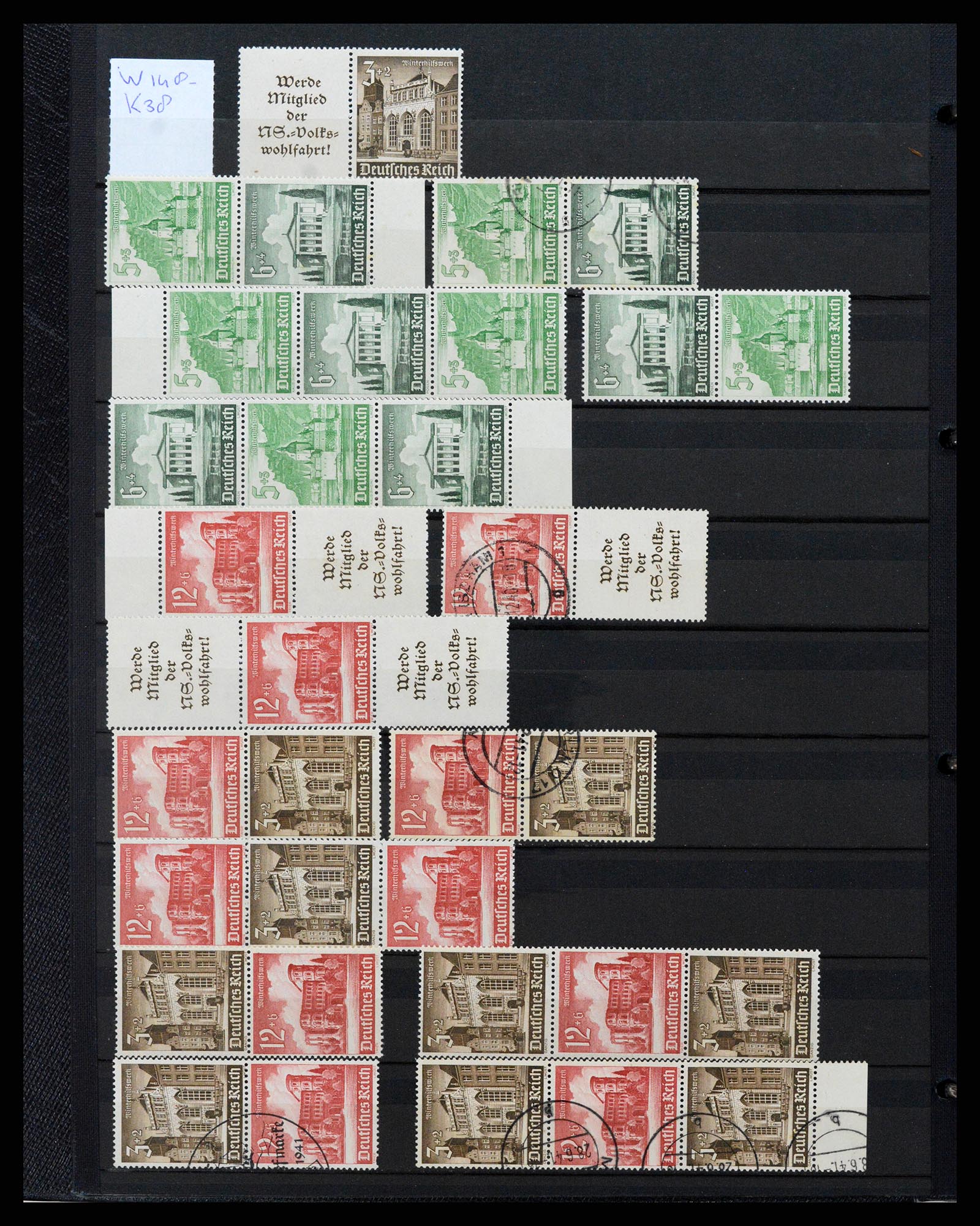 37494 028 - Postzegelverzameling 37494 Duitse Rijk combinaties 1910-1942.