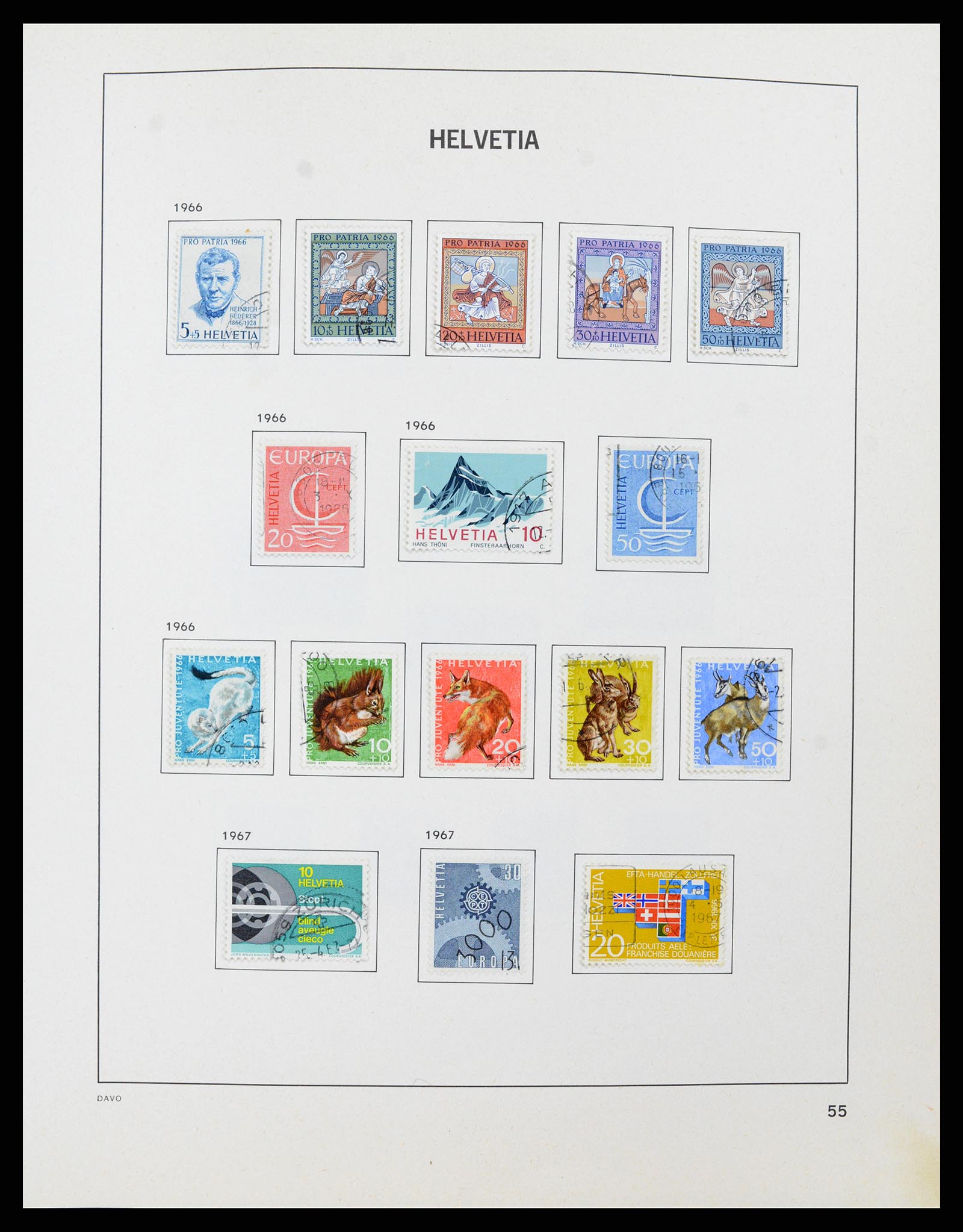 37496 055 - Postzegelverzameling 37496 Zwitserland 1854-2002.