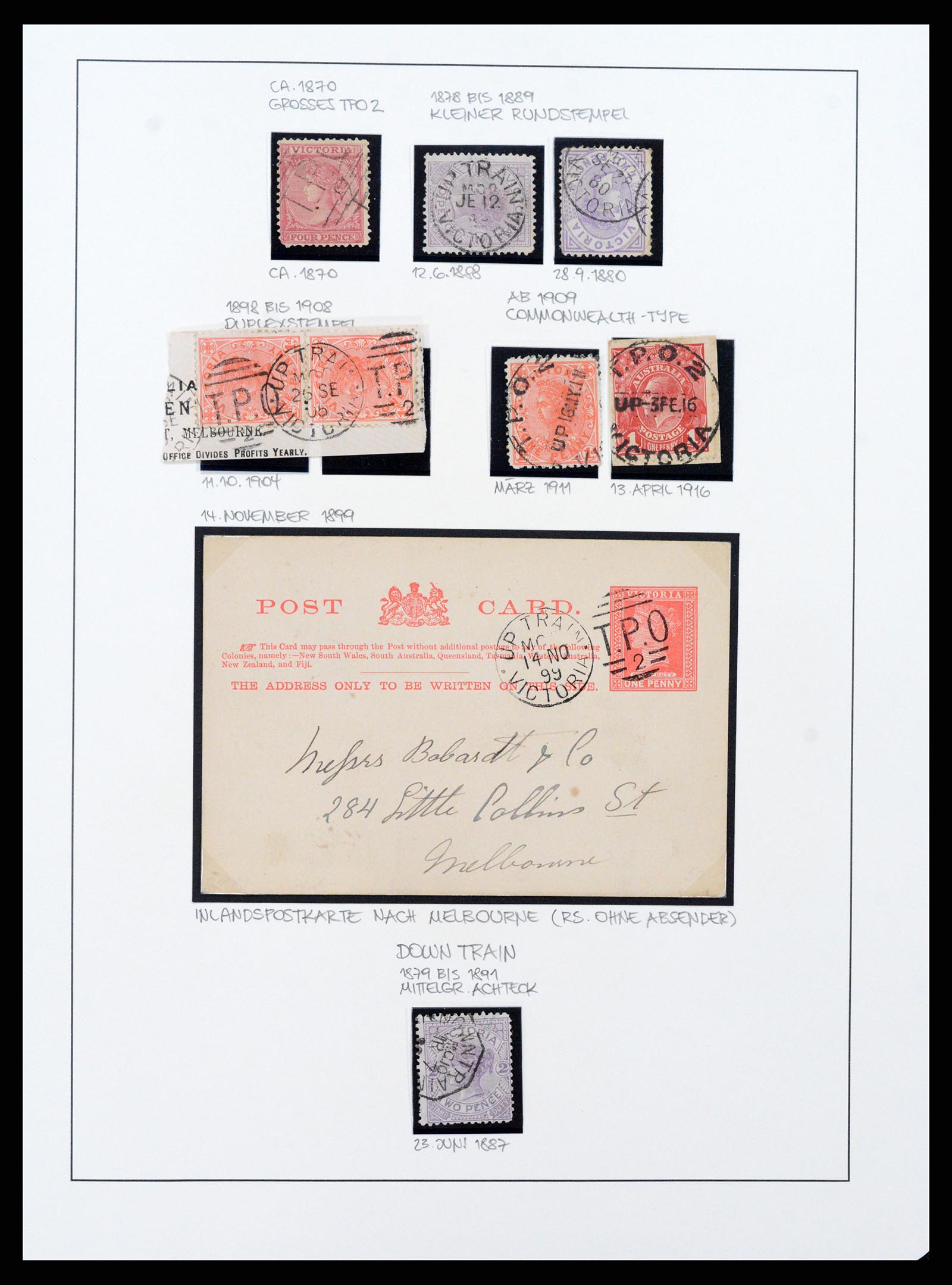 37514 003 - Stamp collection 37514 Victoria tpo cancellations 1865-1930.