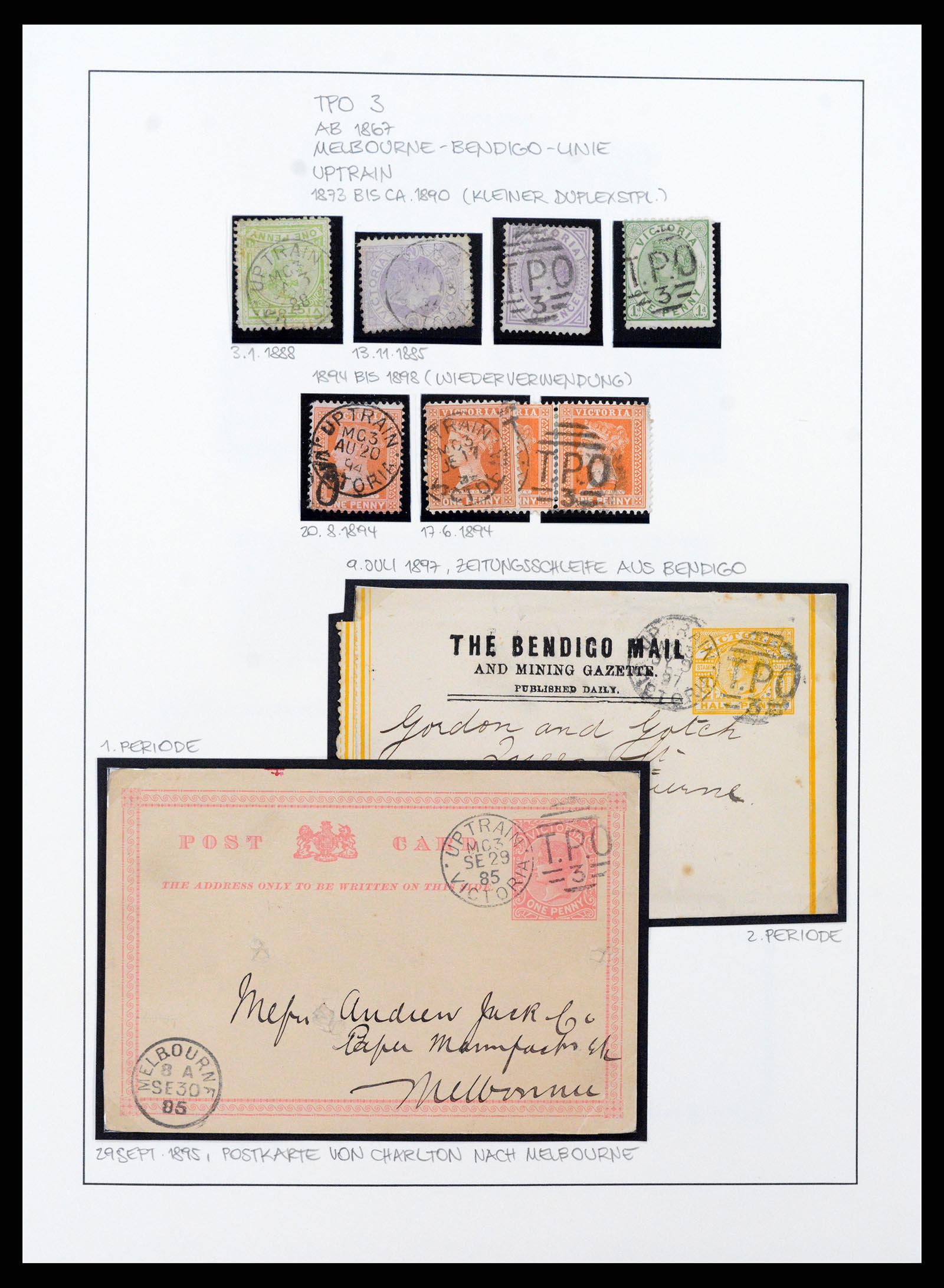 37514 004 - Postzegelverzameling 37514 Victoria stempels 1865-1930.