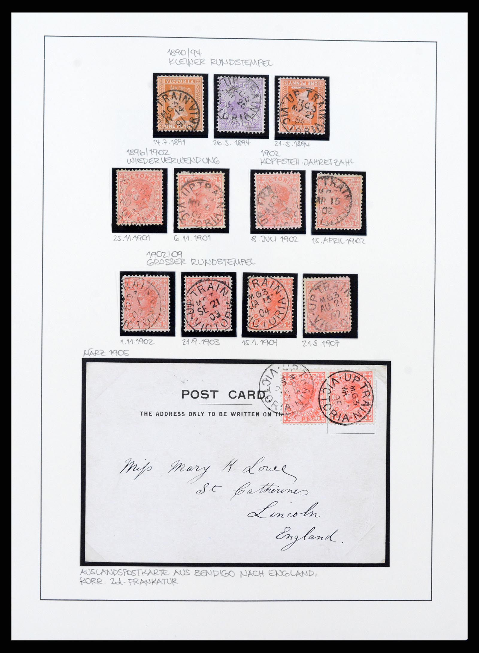 37514 005 - Postzegelverzameling 37514 Victoria stempels 1865-1930.
