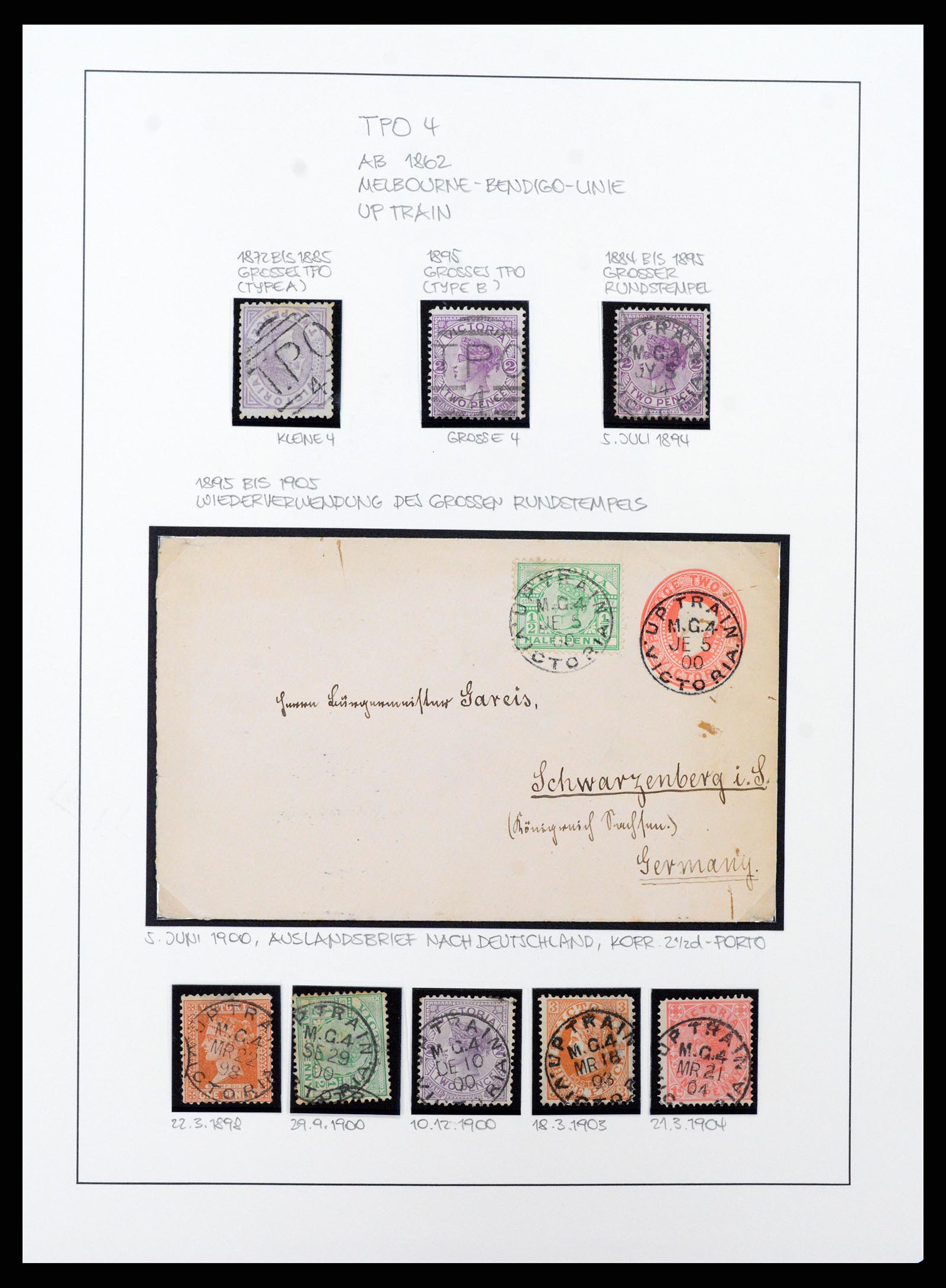37514 007 - Postzegelverzameling 37514 Victoria stempels 1865-1930.