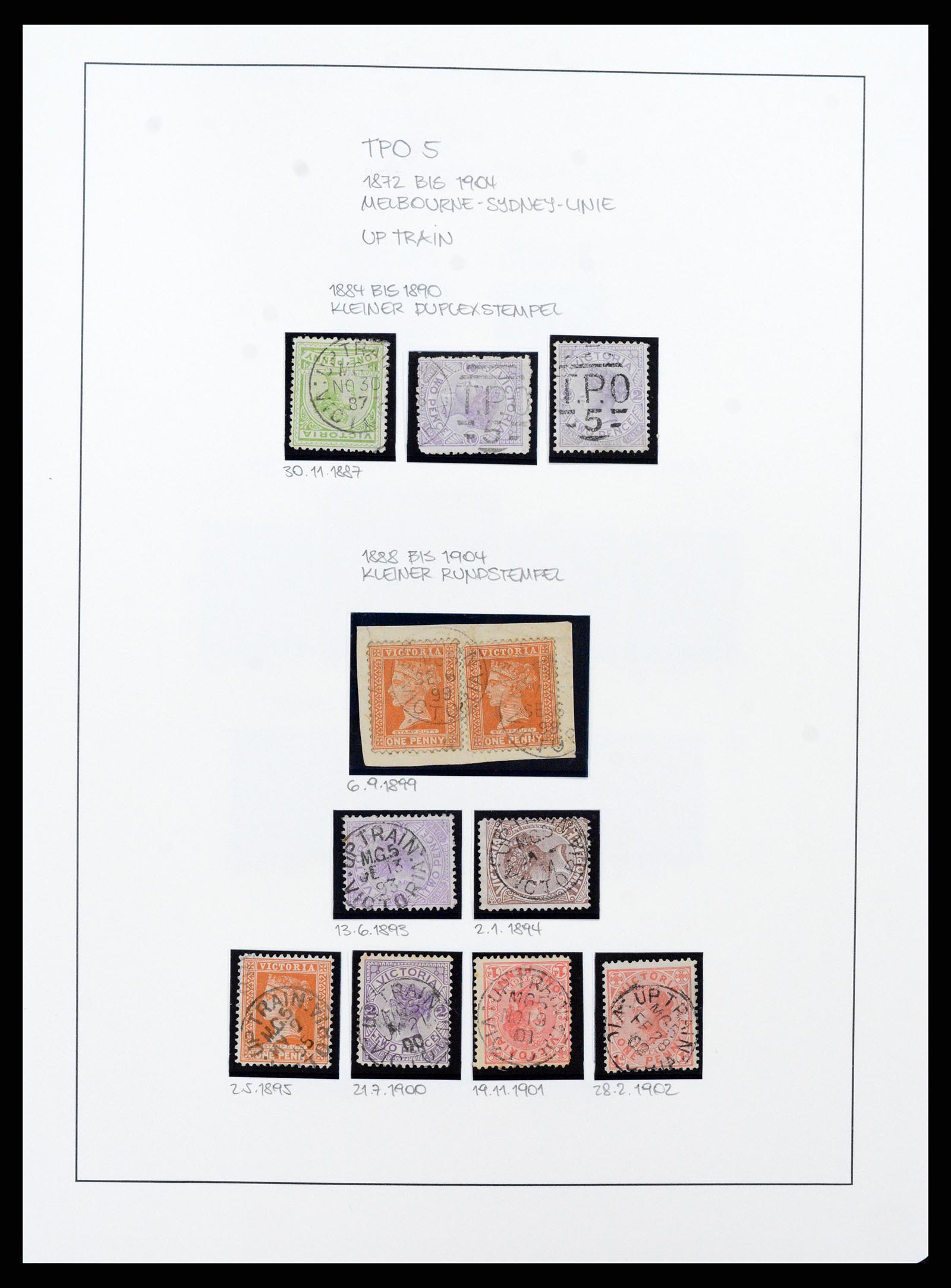 37514 010 - Stamp collection 37514 Victoria tpo cancellations 1865-1930.