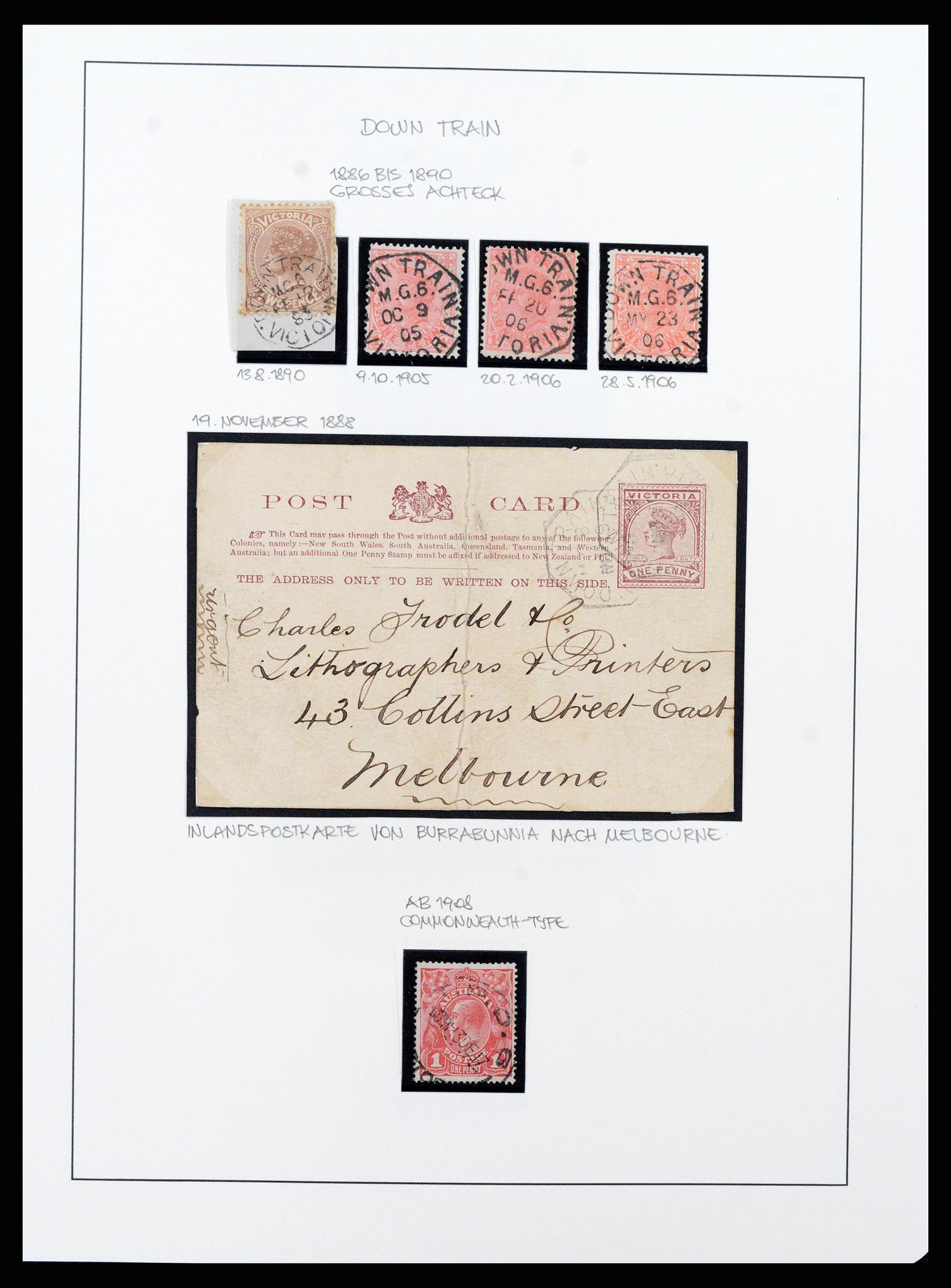 37514 012 - Postzegelverzameling 37514 Victoria stempels 1865-1930.