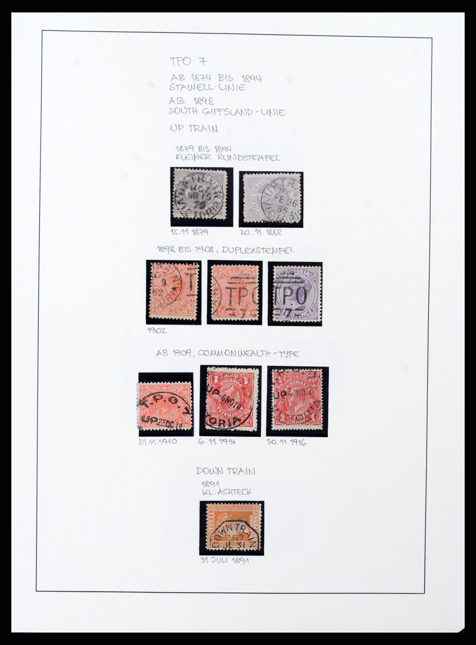 37514 013 - Postzegelverzameling 37514 Victoria stempels 1865-1930.