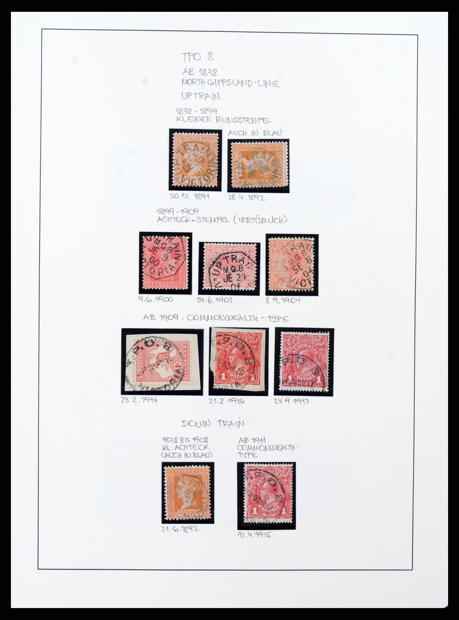 37514 014 - Postzegelverzameling 37514 Victoria stempels 1865-1930.