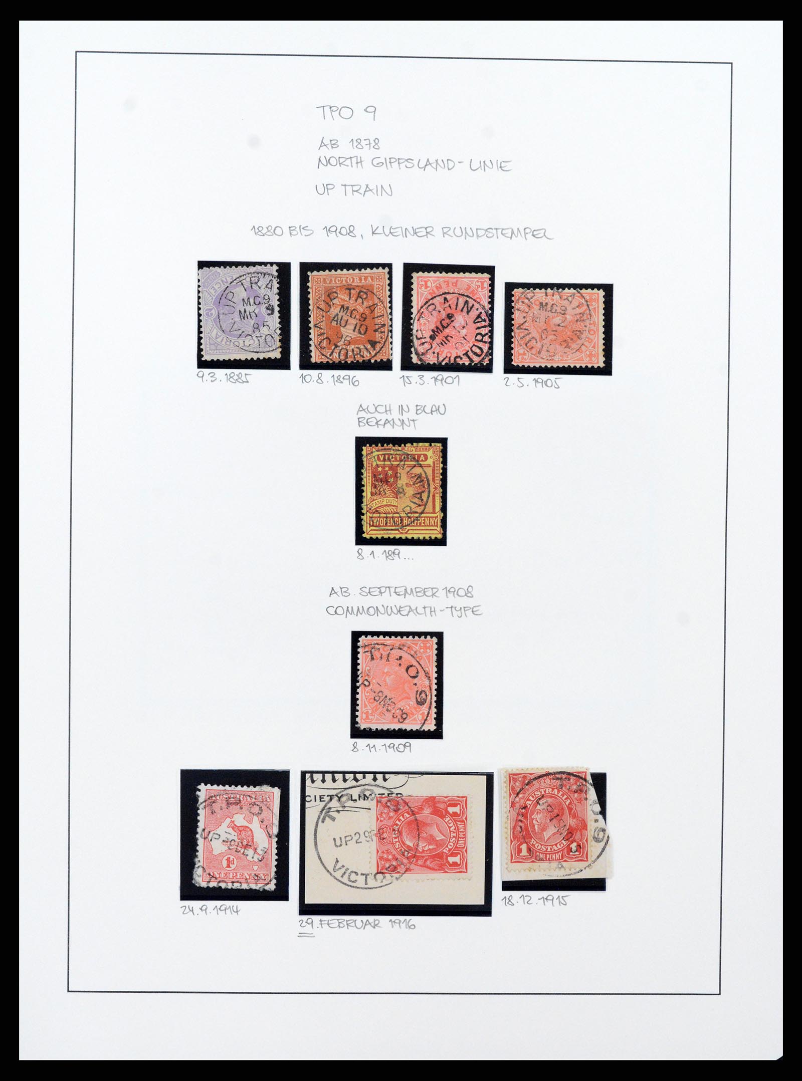 37514 015 - Postzegelverzameling 37514 Victoria stempels 1865-1930.