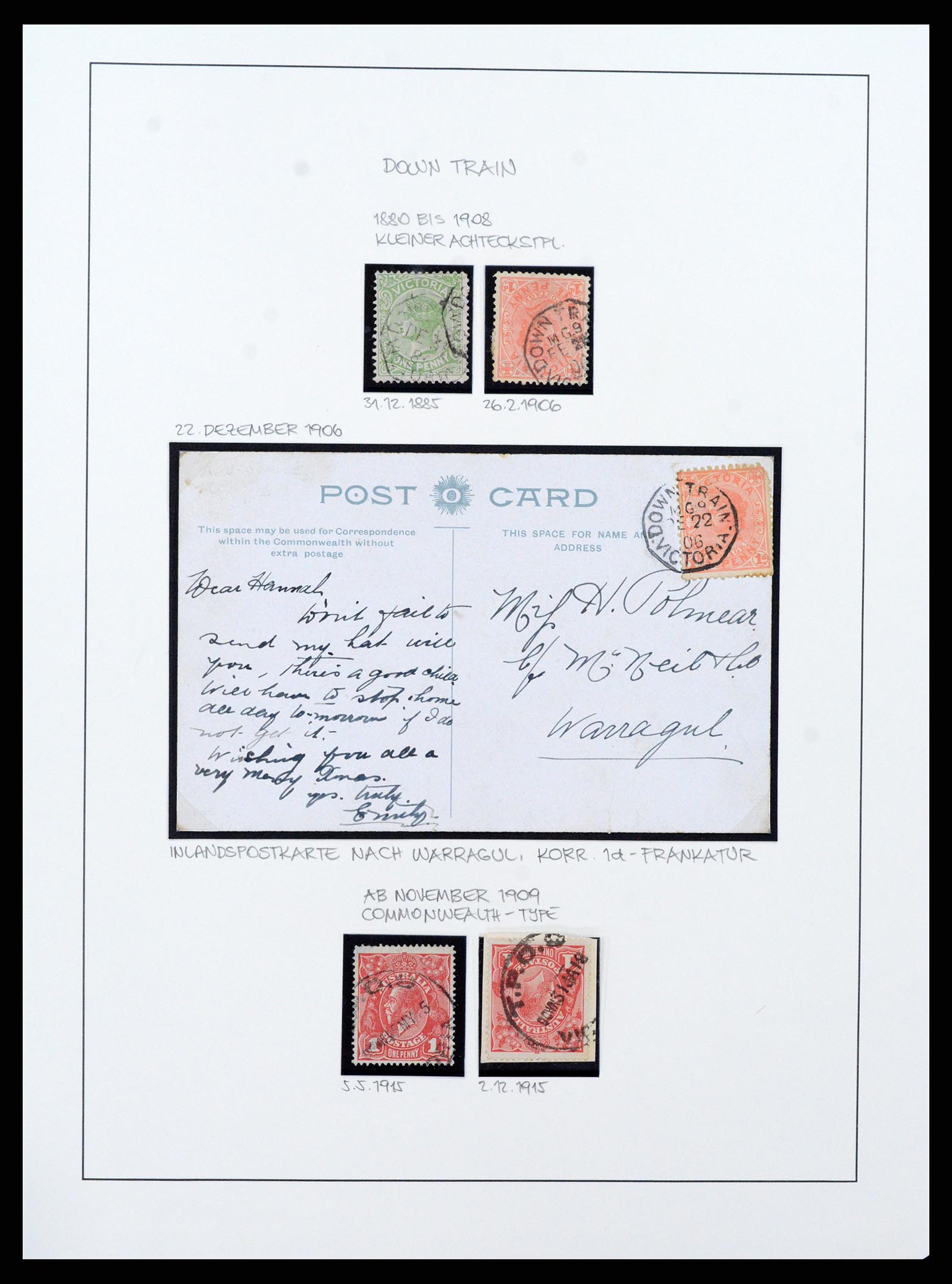 37514 016 - Postzegelverzameling 37514 Victoria stempels 1865-1930.