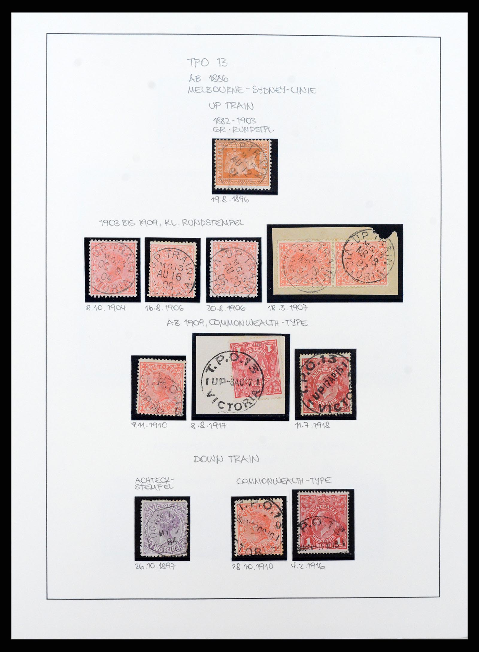 37514 019 - Postzegelverzameling 37514 Victoria stempels 1865-1930.