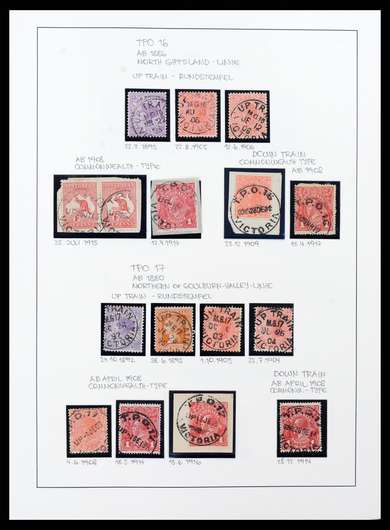 37514 022 - Postzegelverzameling 37514 Victoria stempels 1865-1930.