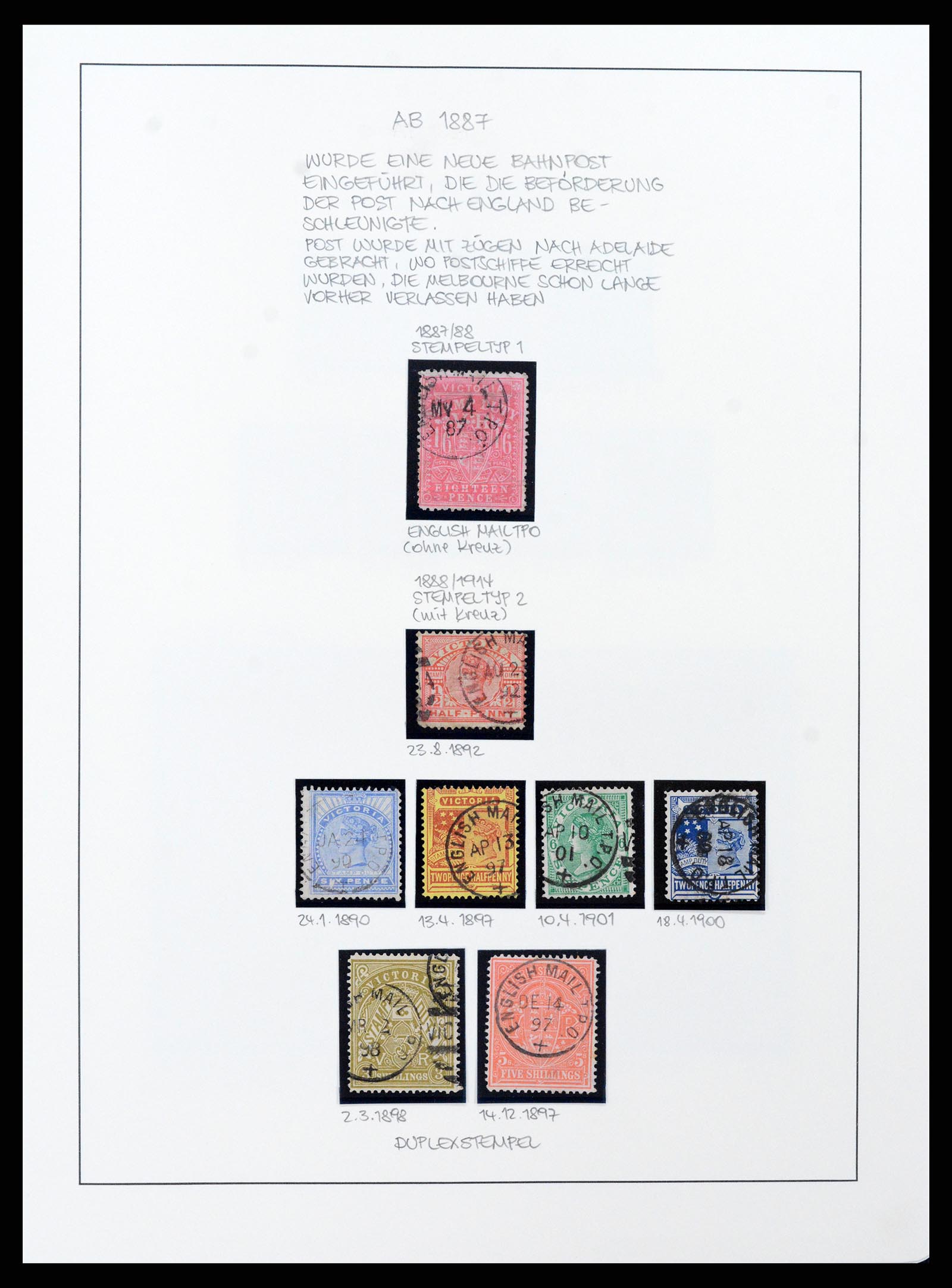 37514 024 - Postzegelverzameling 37514 Victoria stempels 1865-1930.