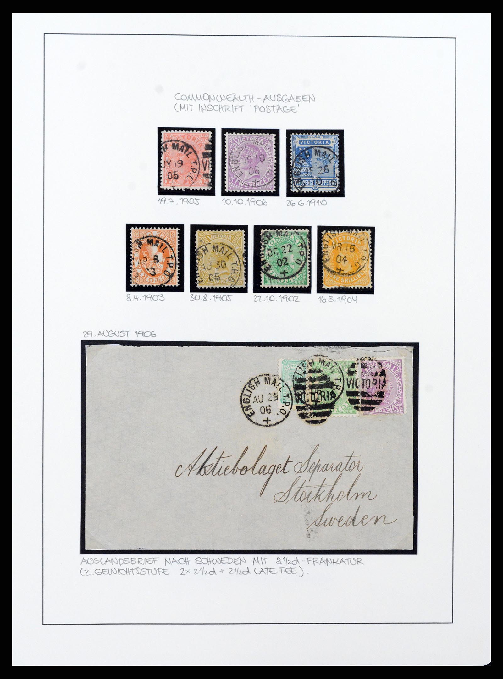37514 025 - Postzegelverzameling 37514 Victoria stempels 1865-1930.