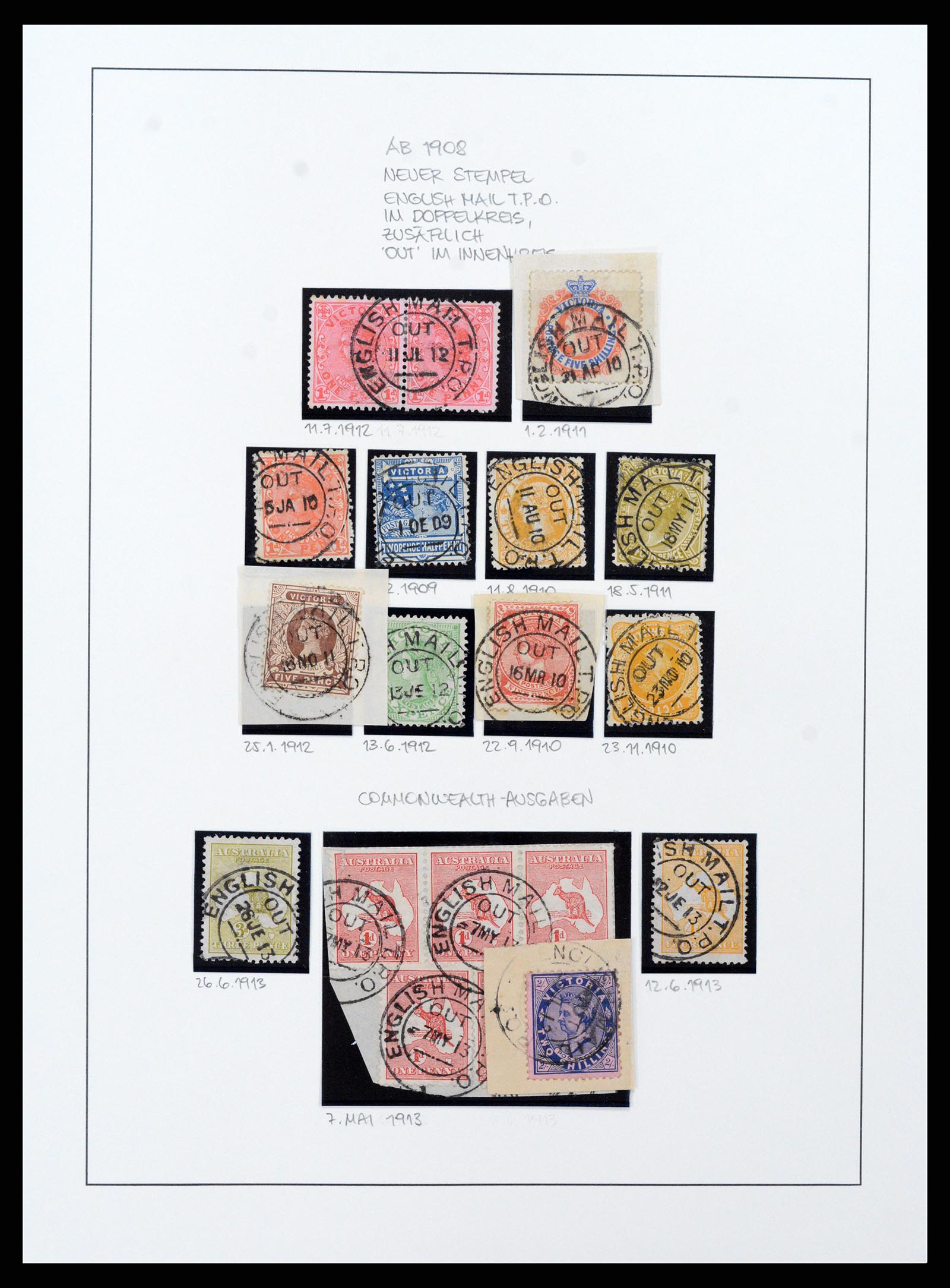 37514 026 - Postzegelverzameling 37514 Victoria stempels 1865-1930.