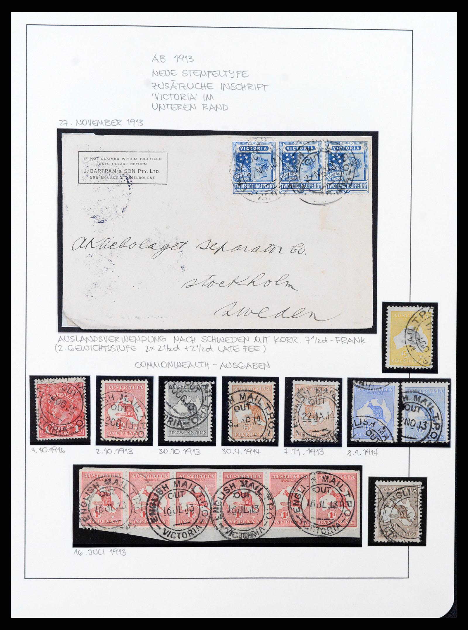 37514 027 - Postzegelverzameling 37514 Victoria stempels 1865-1930.