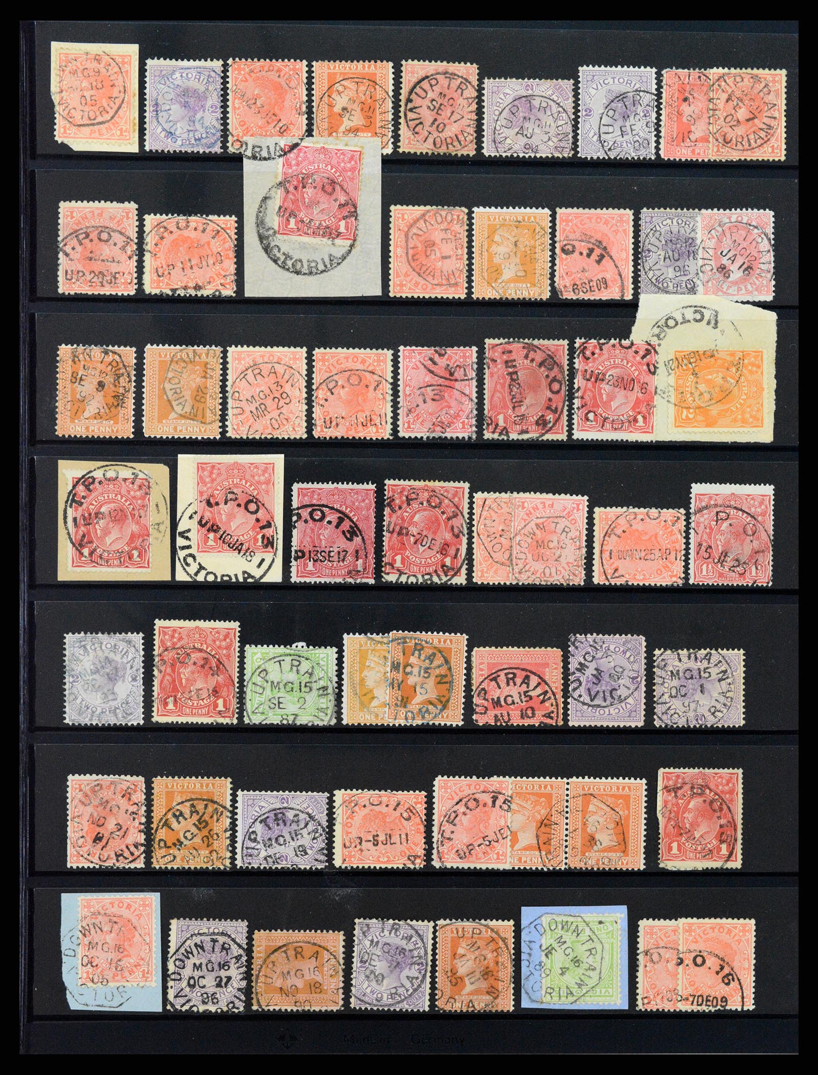 37514 031 - Stamp collection 37514 Victoria tpo cancellations 1865-1930.