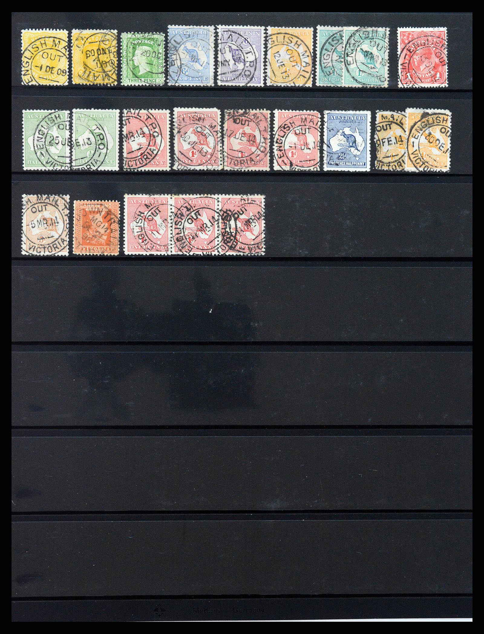 37514 033 - Postzegelverzameling 37514 Victoria stempels 1865-1930.