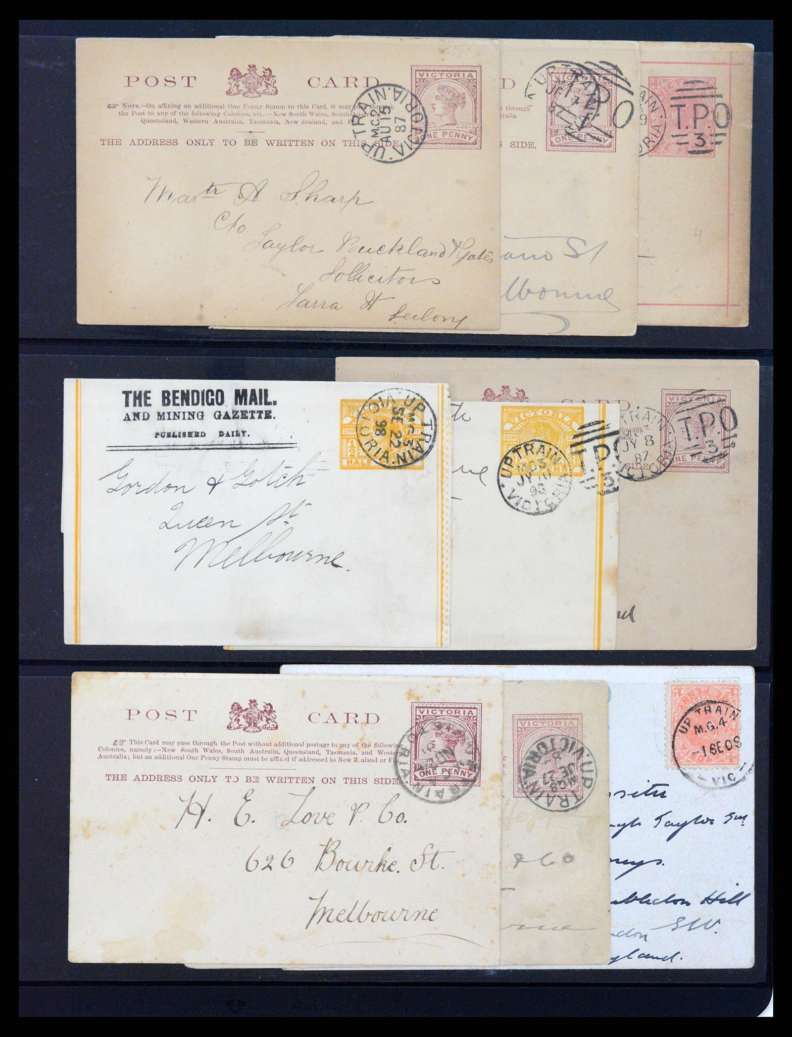 37514 034 - Stamp collection 37514 Victoria tpo cancellations 1865-1930.