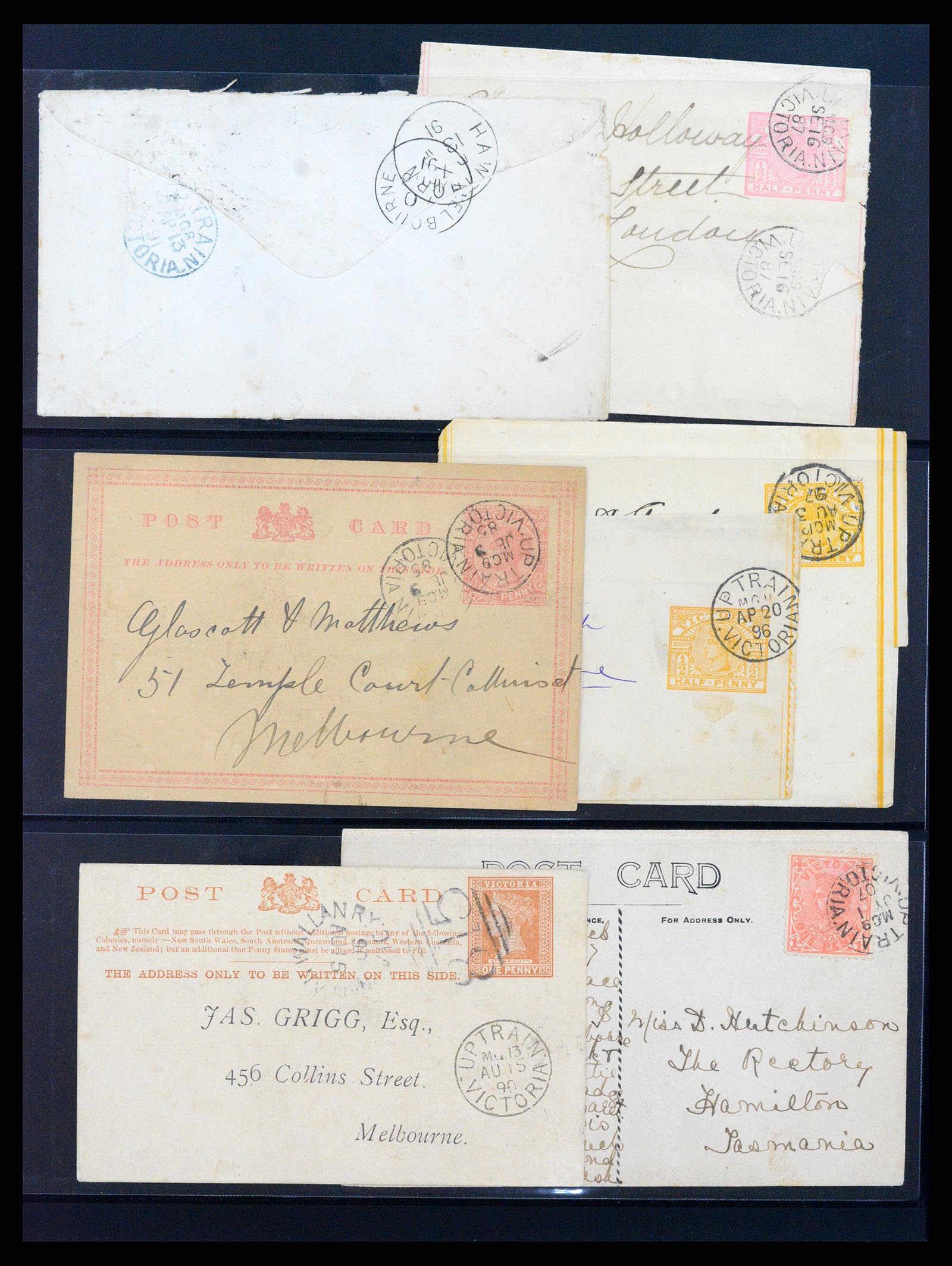 37514 035 - Stamp collection 37514 Victoria tpo cancellations 1865-1930.