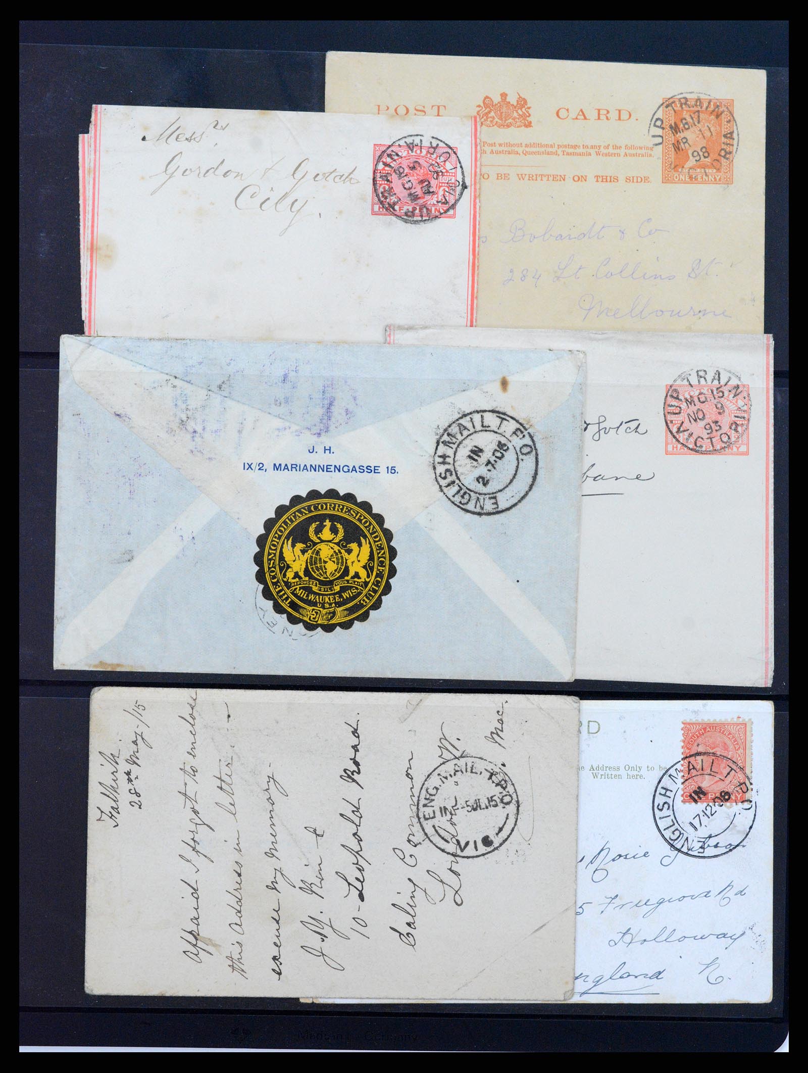37514 036 - Stamp collection 37514 Victoria tpo cancellations 1865-1930.