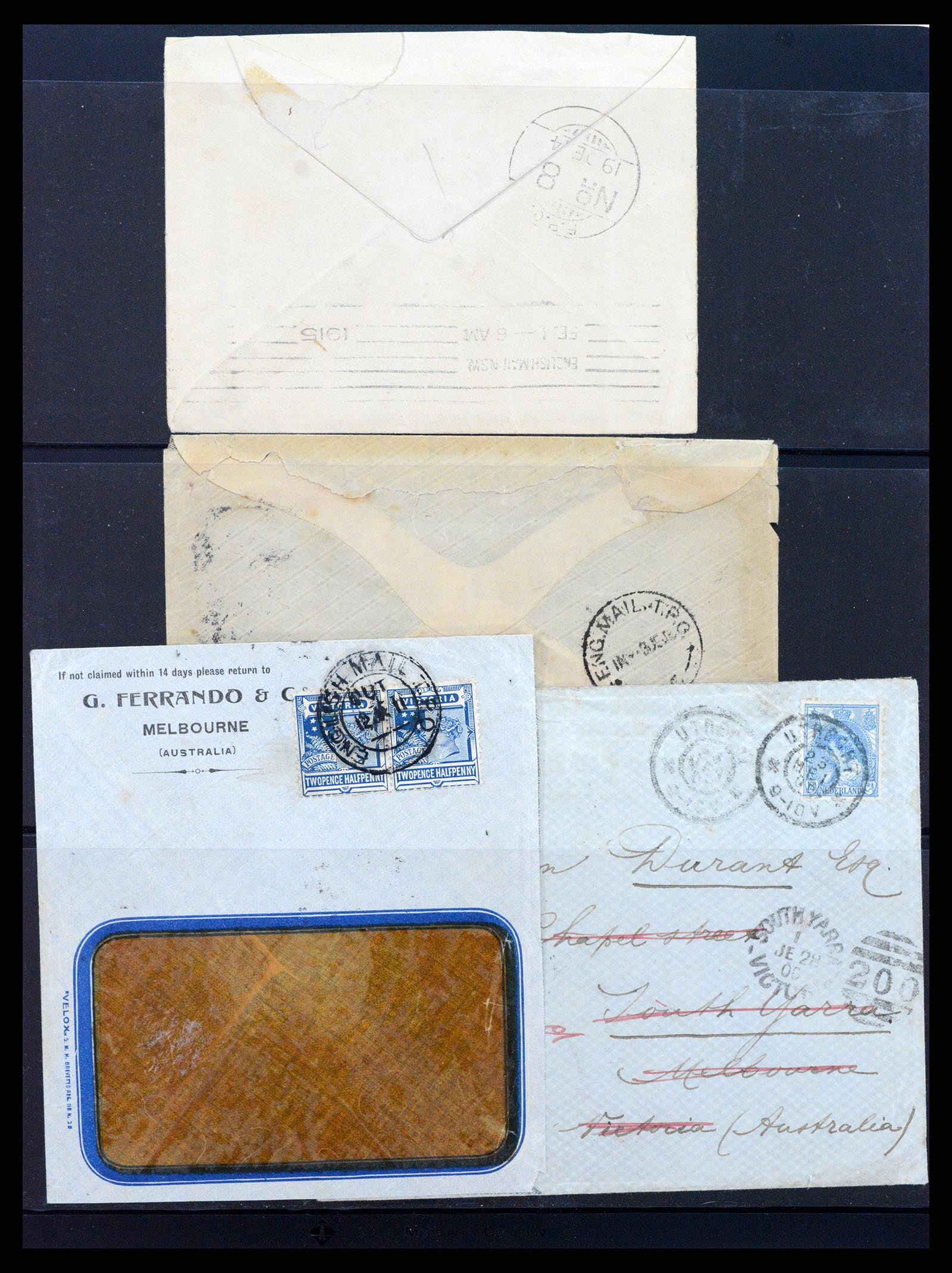 37514 038 - Postzegelverzameling 37514 Victoria stempels 1865-1930.