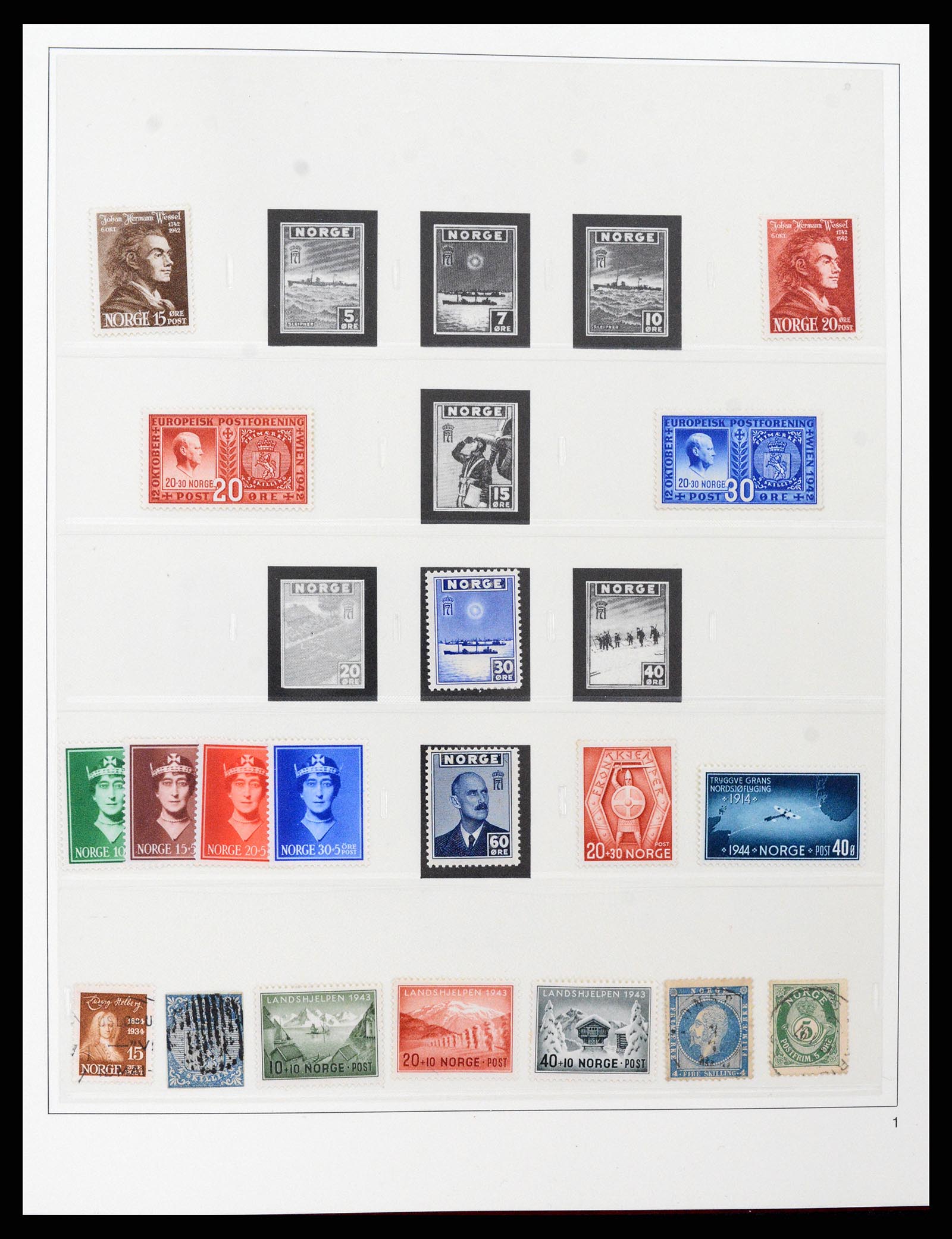 37517 001 - Postzegelverzameling 37517 Noorwegen 1936-2000.