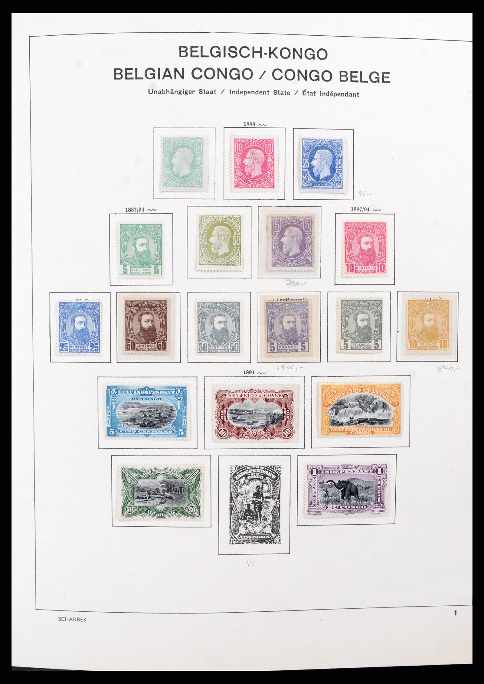 37530 002 - Postzegelverzameling 37530 Belgisch Congo 1886-1961.