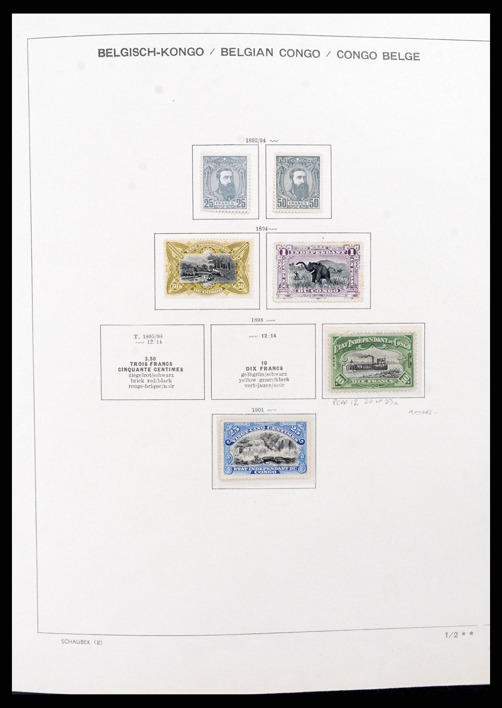 37530 003 - Postzegelverzameling 37530 Belgisch Congo 1886-1961.