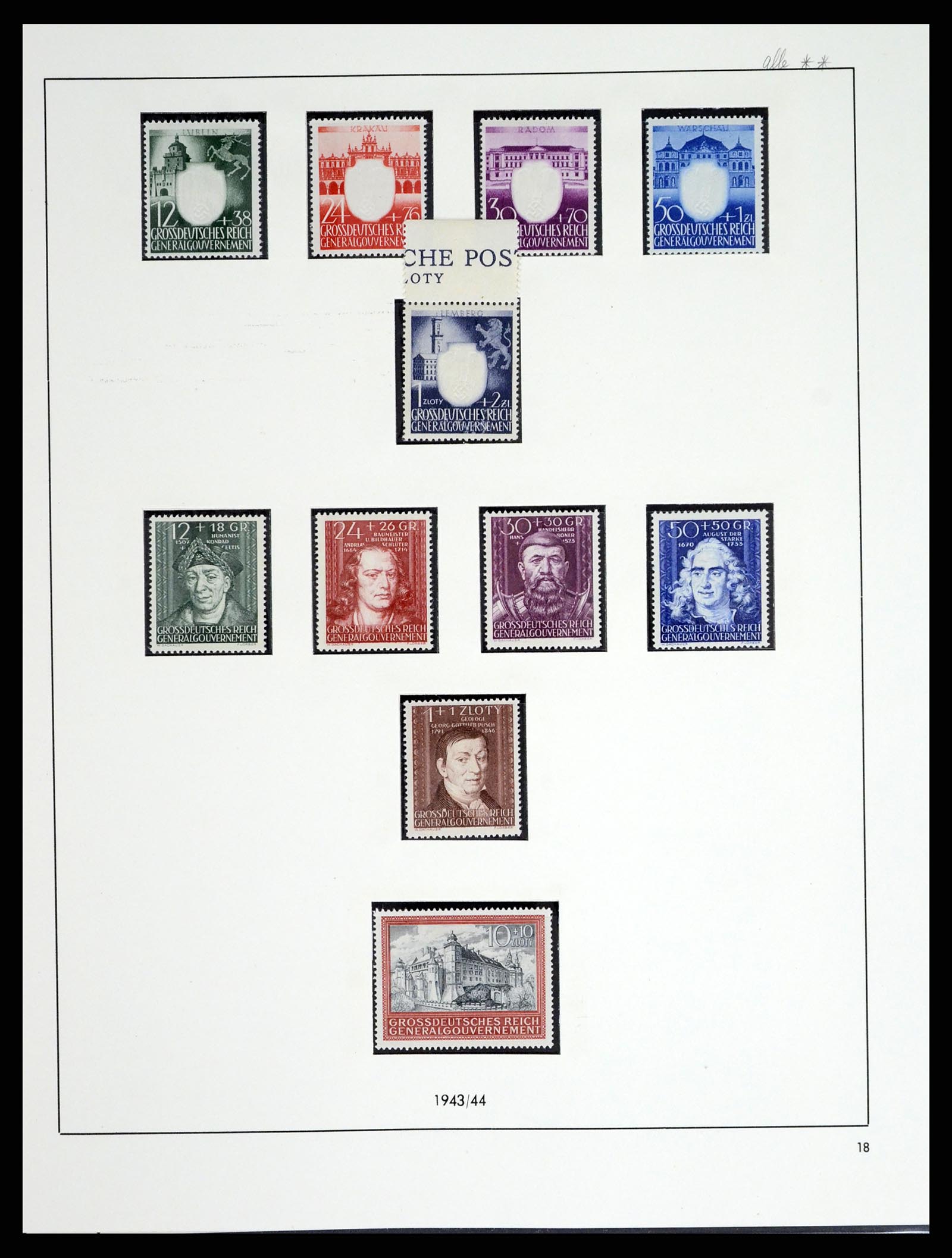 37535 056 - Postzegelverzameling 37535 Duitse bezetting 2e wereldoorlog 1939-1945