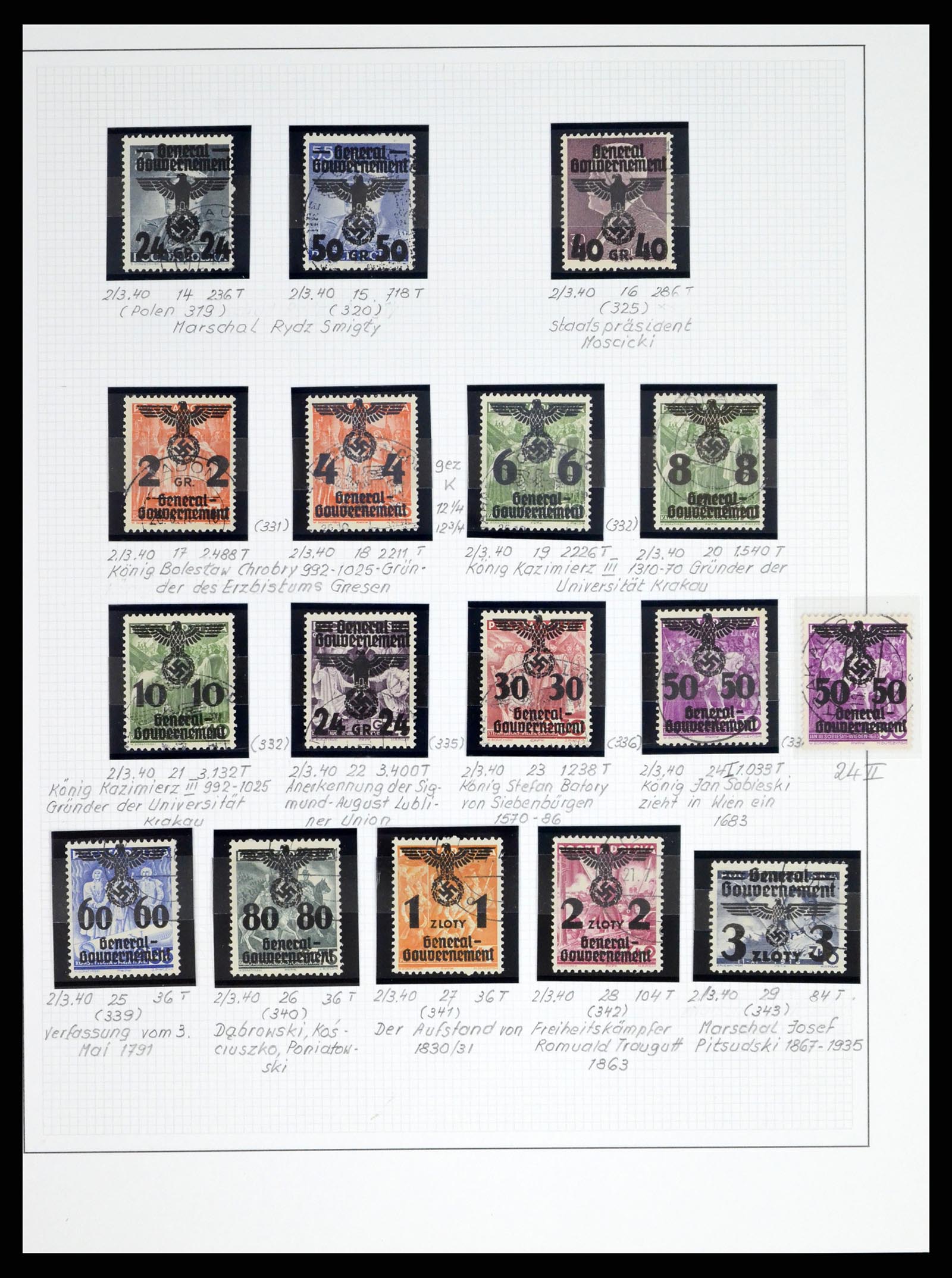 37535 164 - Stamp collection 37535 German occupation second worldwar 1939-1945.