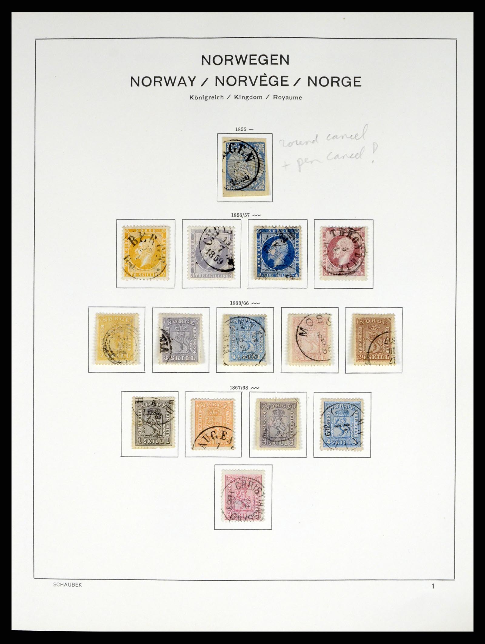 37544 001 - Postzegelverzameling 37544 Noorwegen 1855-2014.