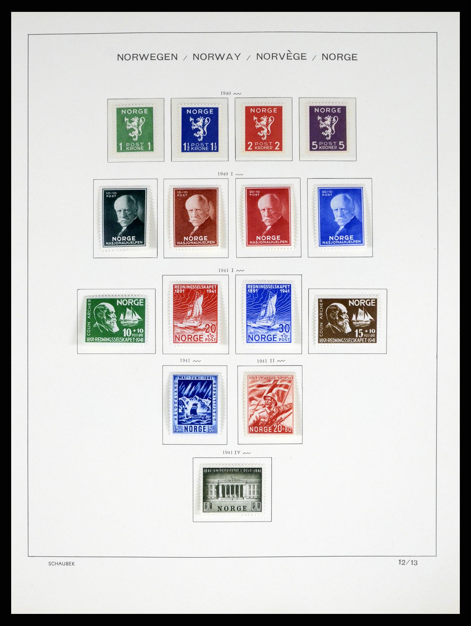 37544 013 - Postzegelverzameling 37544 Noorwegen 1855-2014.