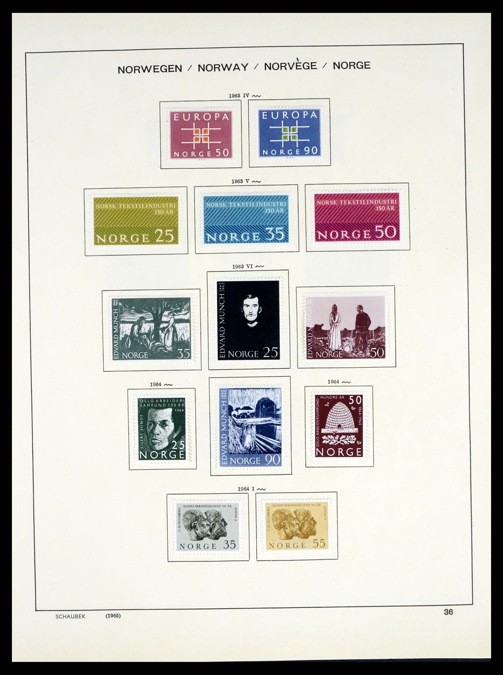 37544 034 - Postzegelverzameling 37544 Noorwegen 1855-2014.