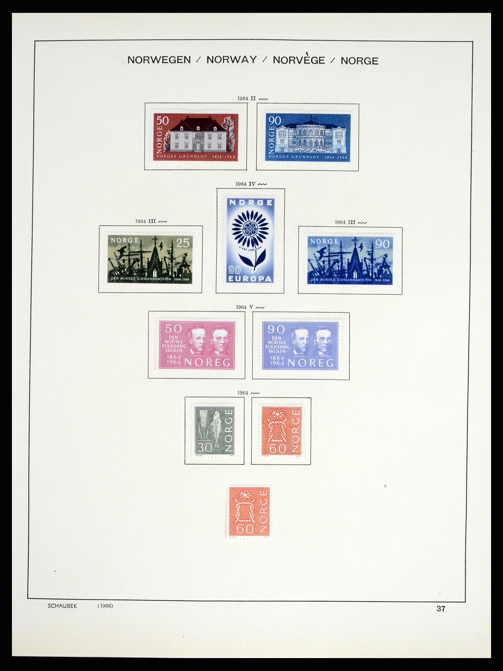 37544 035 - Postzegelverzameling 37544 Noorwegen 1855-2014.