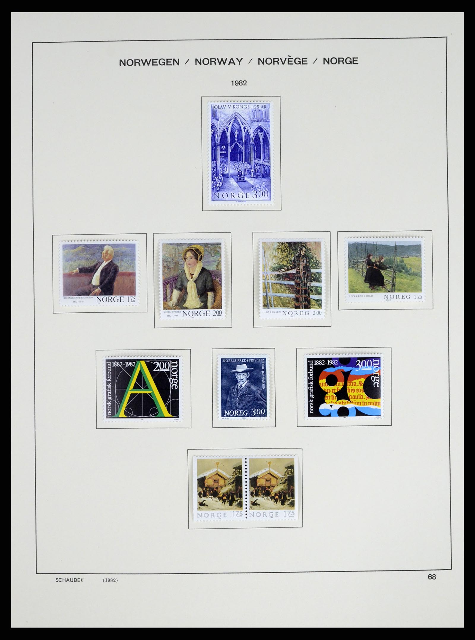 37544 070 - Postzegelverzameling 37544 Noorwegen 1855-2014.